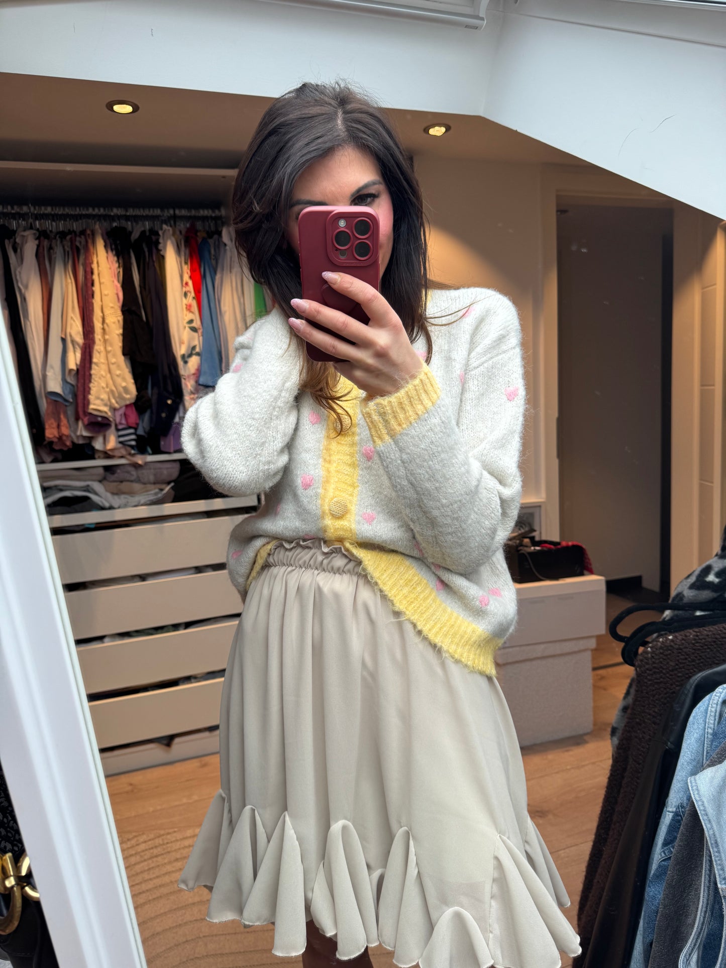 Cardigan gelb "AMORE"