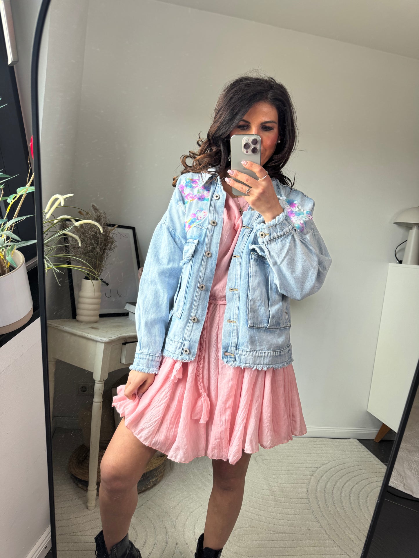 Kleid kurz rosa "BOHO"
