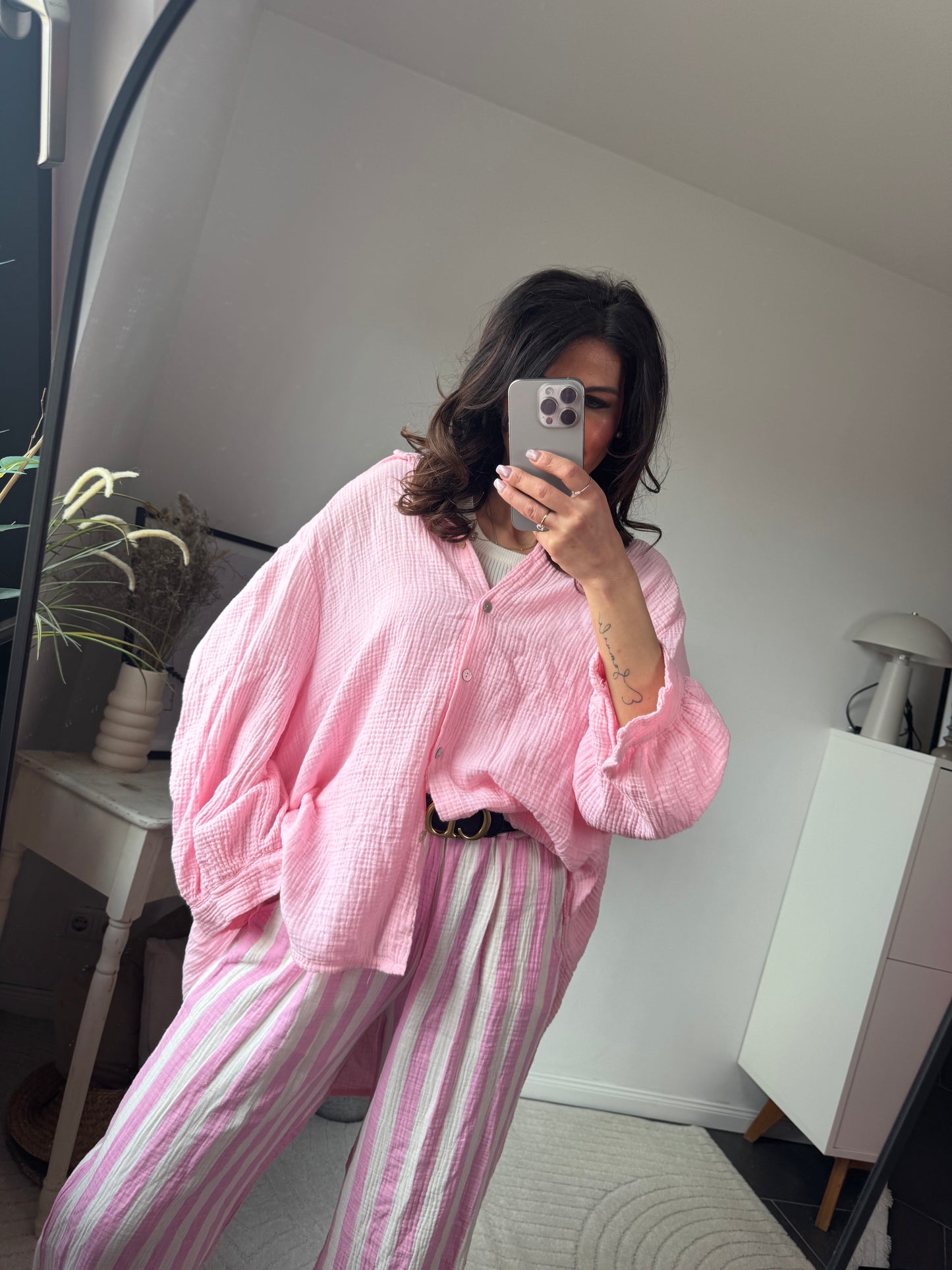 Musselinbluse rosa bonbon "AURELIA"