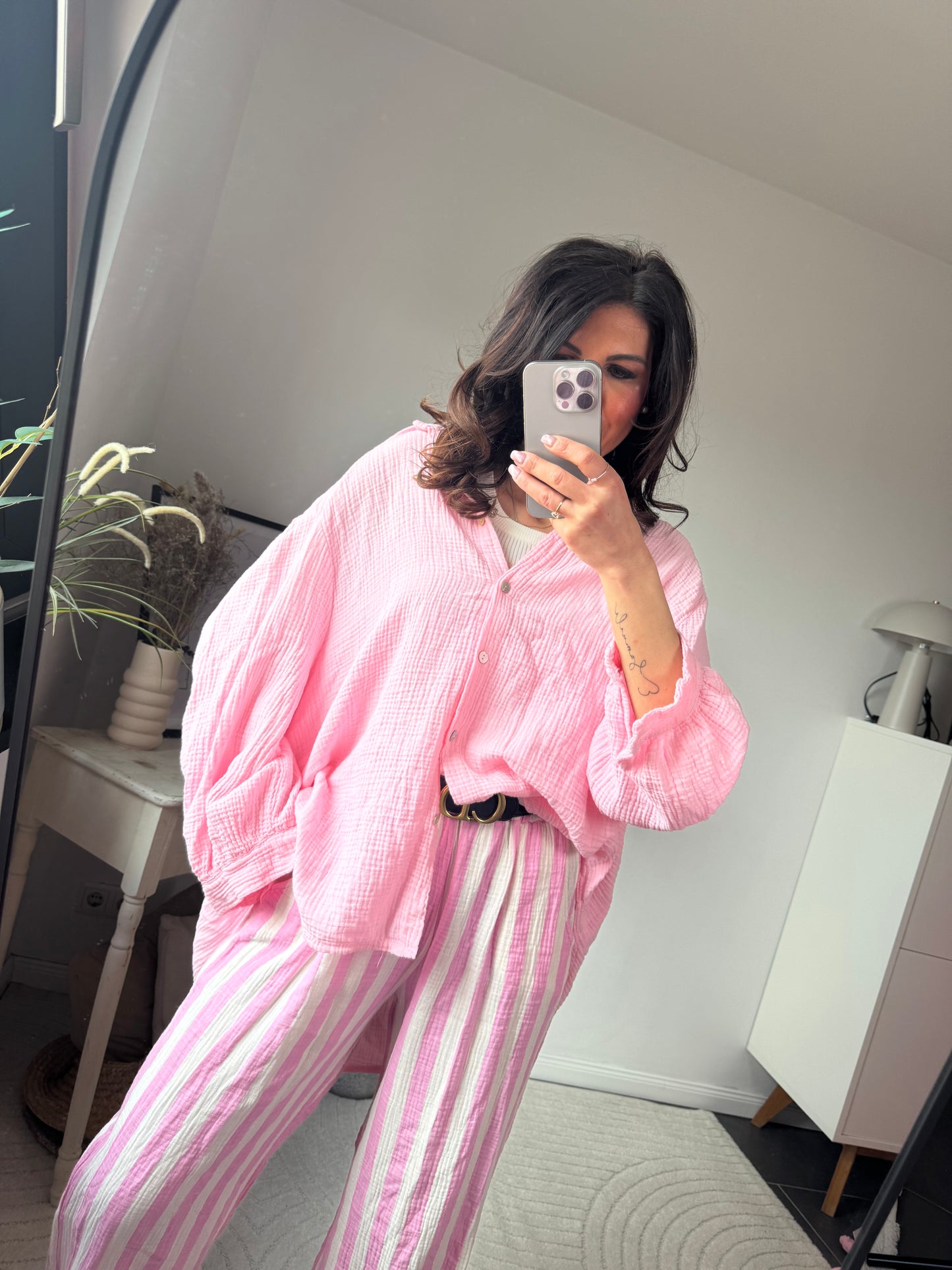 Musselinbluse rosa bonbon "AURELIA"