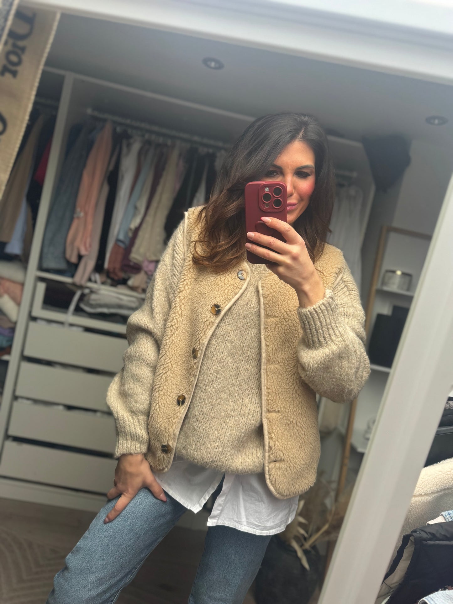 Pullover oversize beige "MARIANNA"
