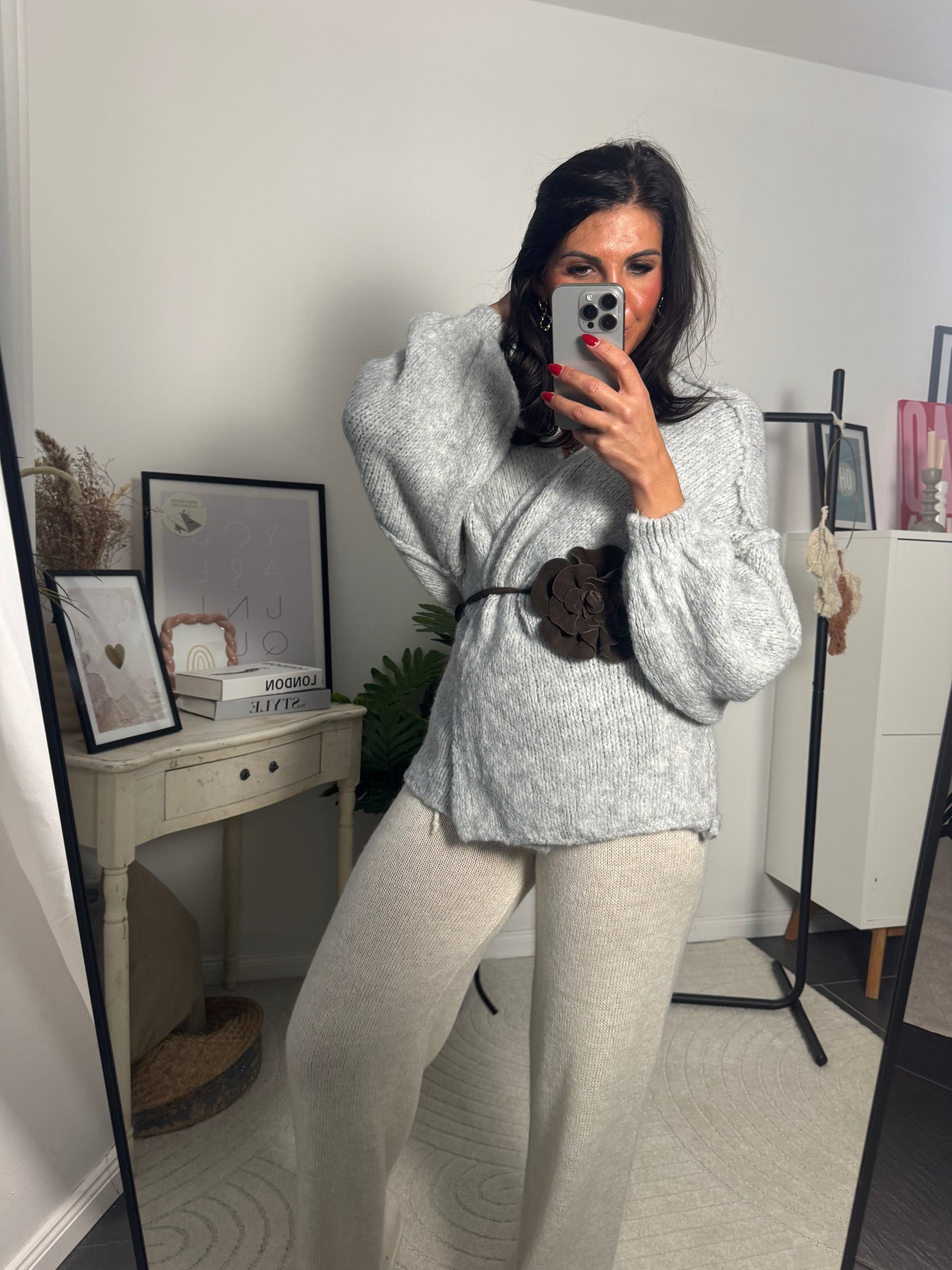 Blumengürtel braun "Vintage Rose"