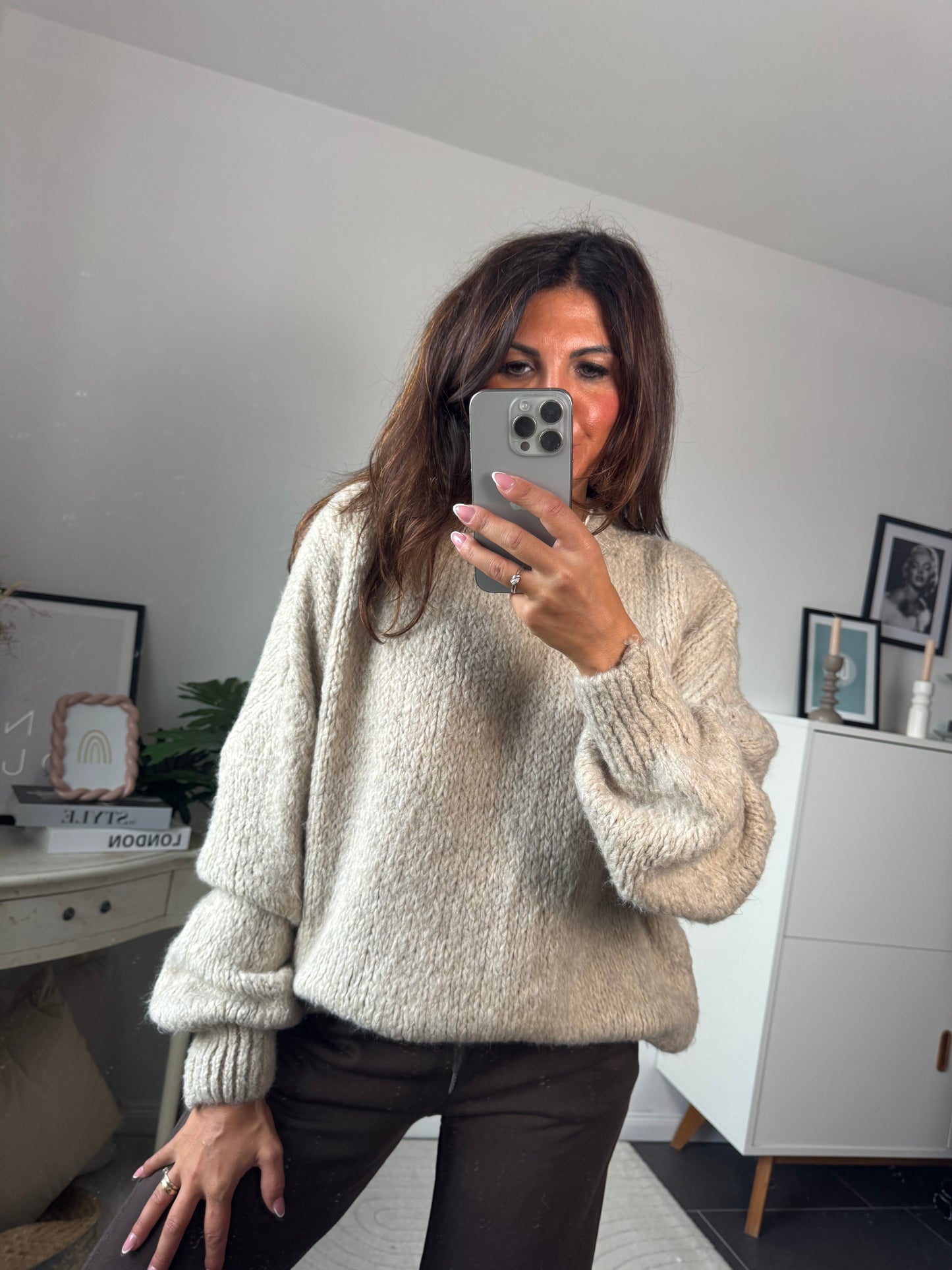 Pullover beige kurz "Riccione"