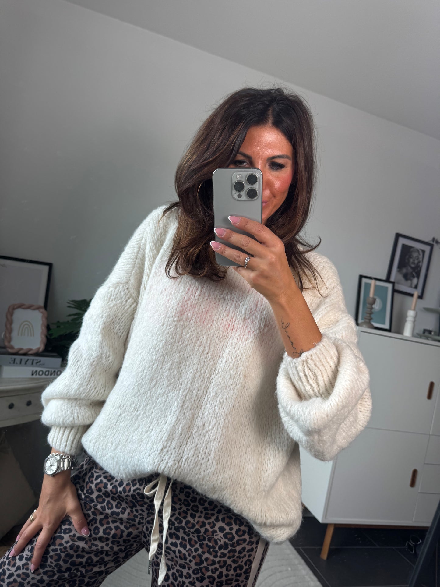 Pullover cremeweiß kurz "Riccione"