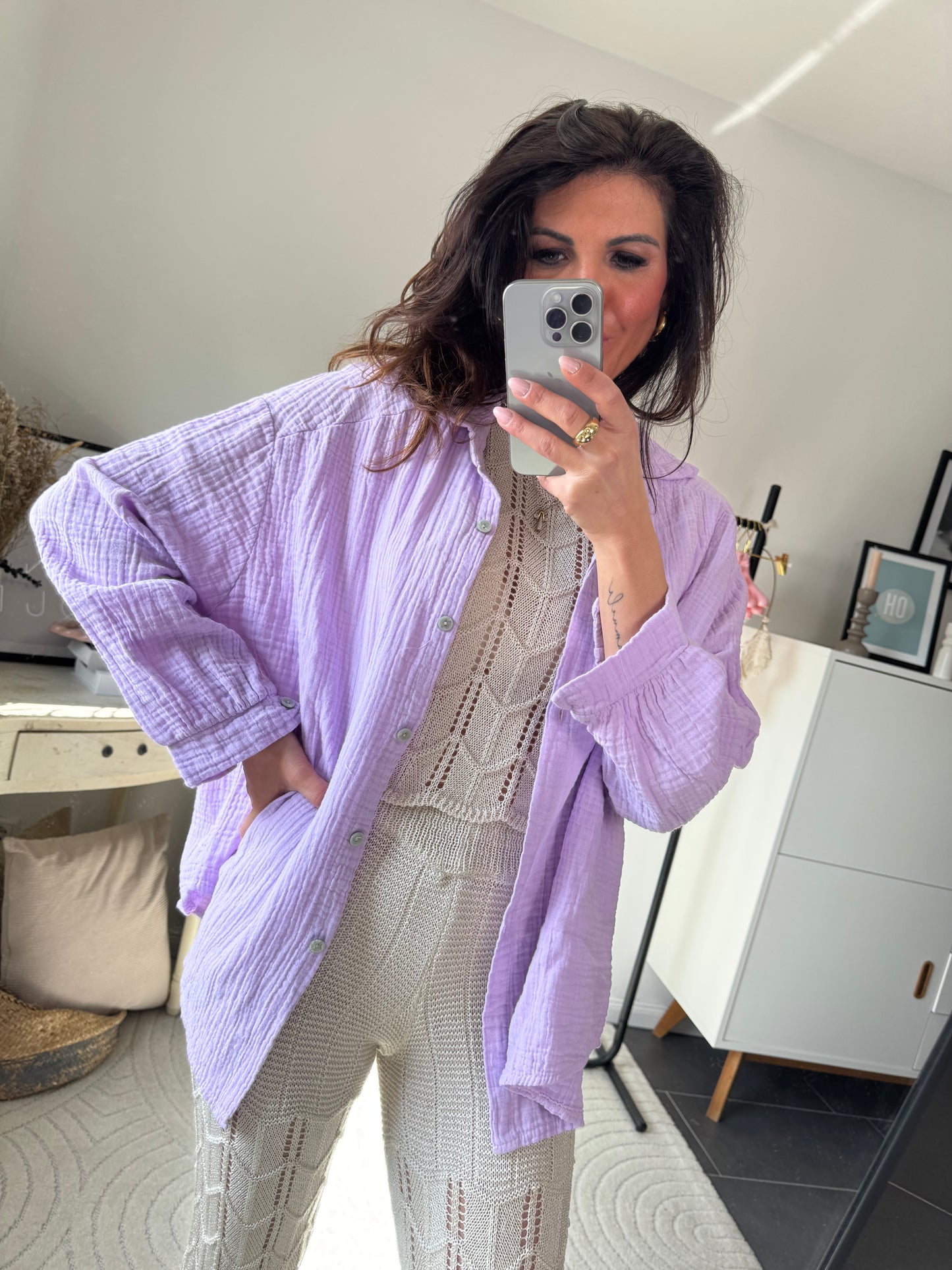 Musselinbluse "LILA BREEZE"