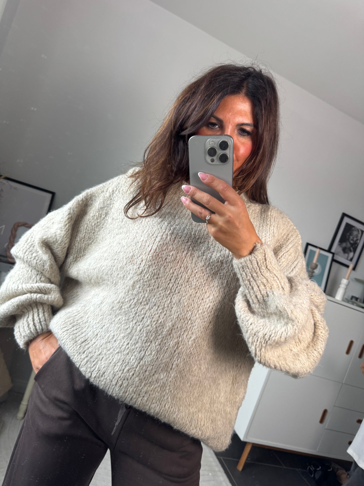 Pullover beige kurz "Riccione"