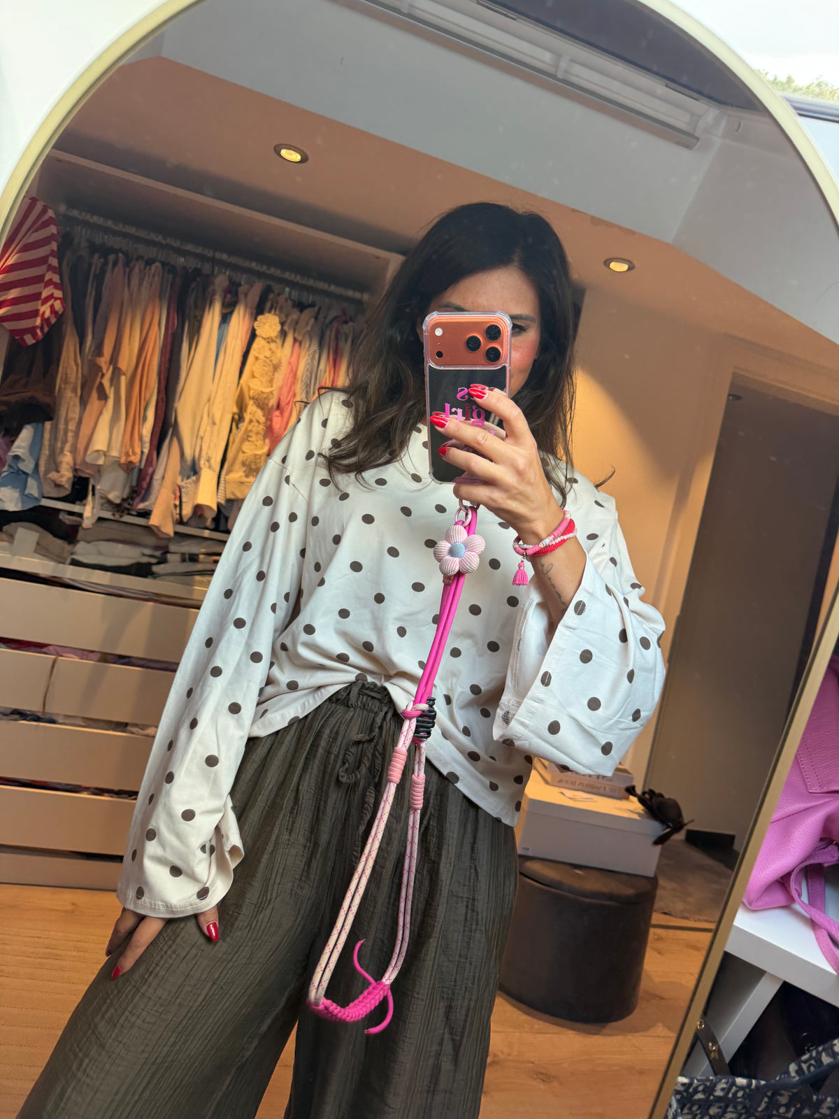 Longsleeve "Polka Dot Beige"