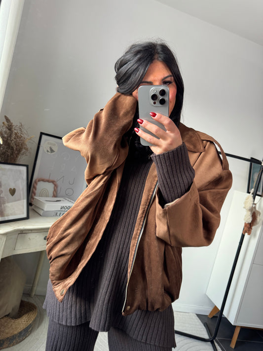 Jacke "Viral Suede Jacket"Caramel Dream