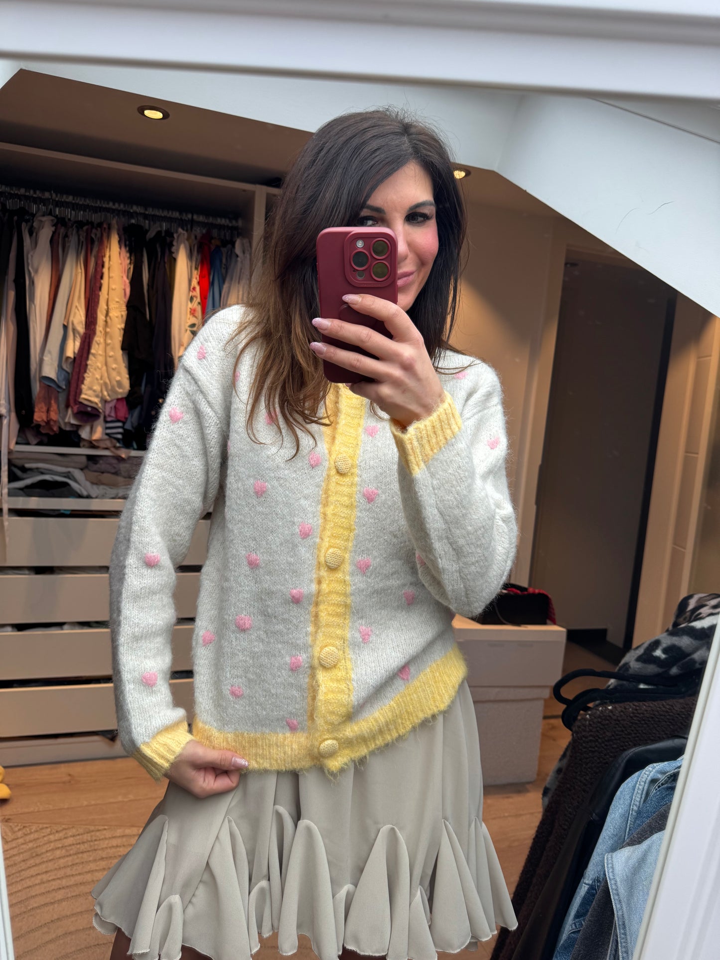 Cardigan gelb "AMORE"