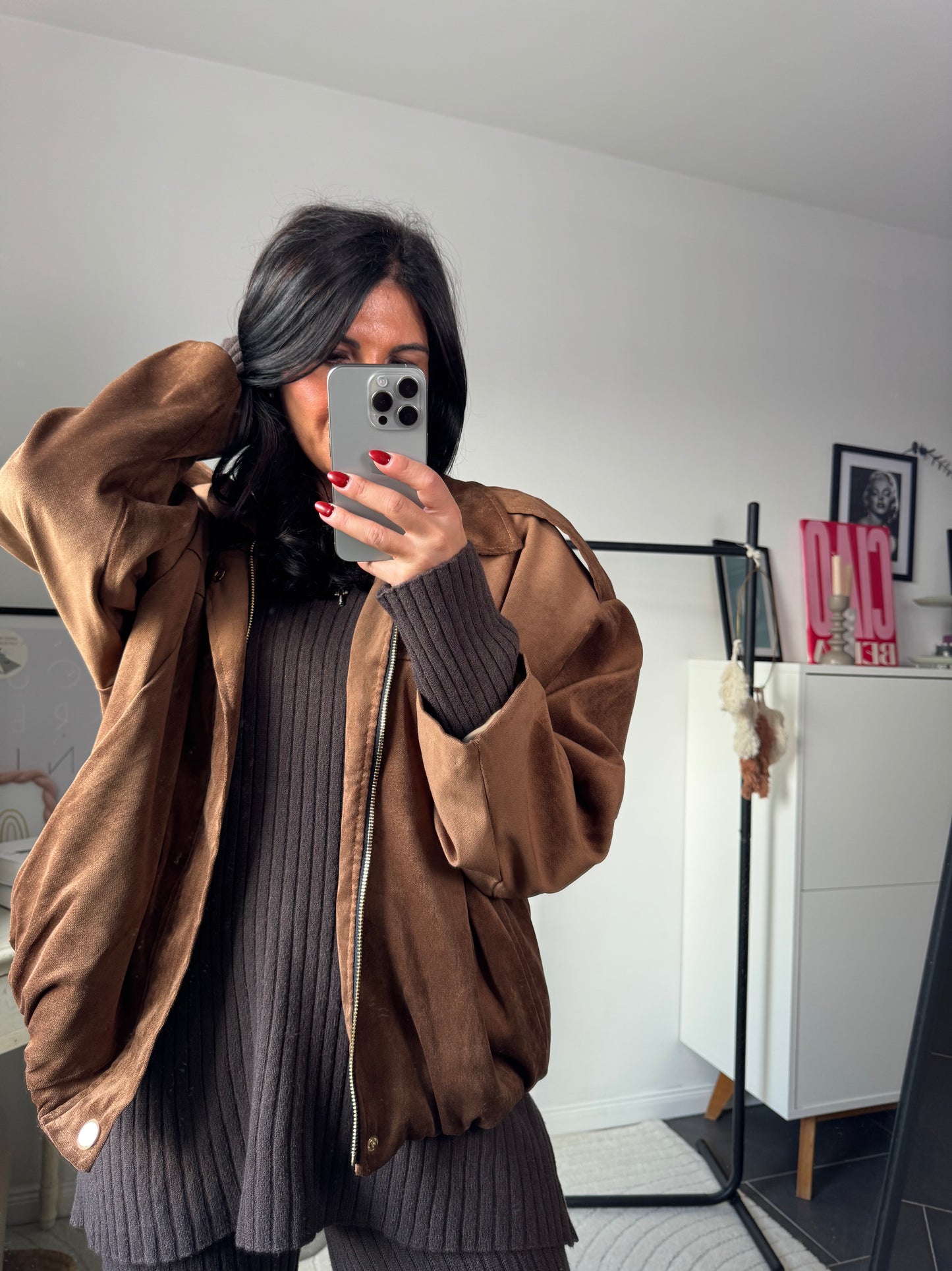 Jacke "Viral Suede Jacket"Caramel Dream