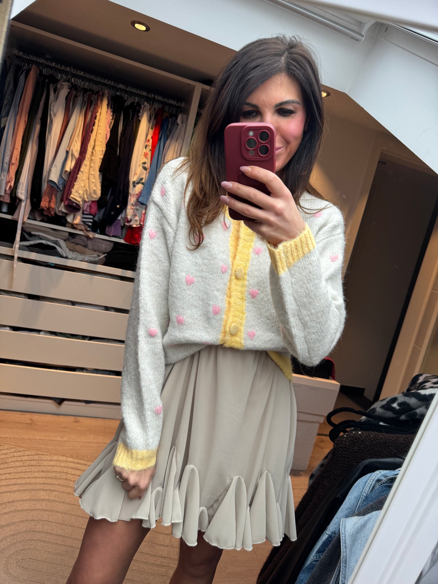 Cardigan gelb "AMORE"