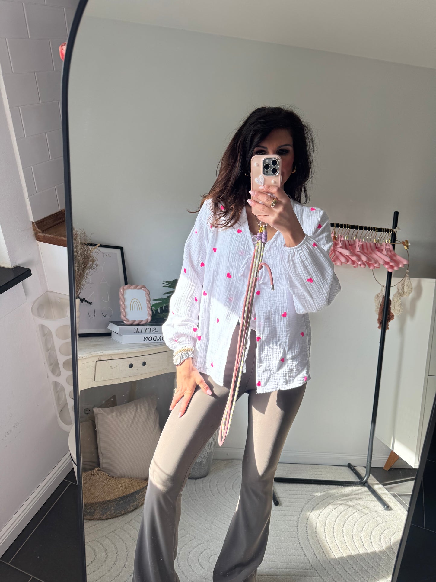 Musselinbluse "CUORE BIANCO"