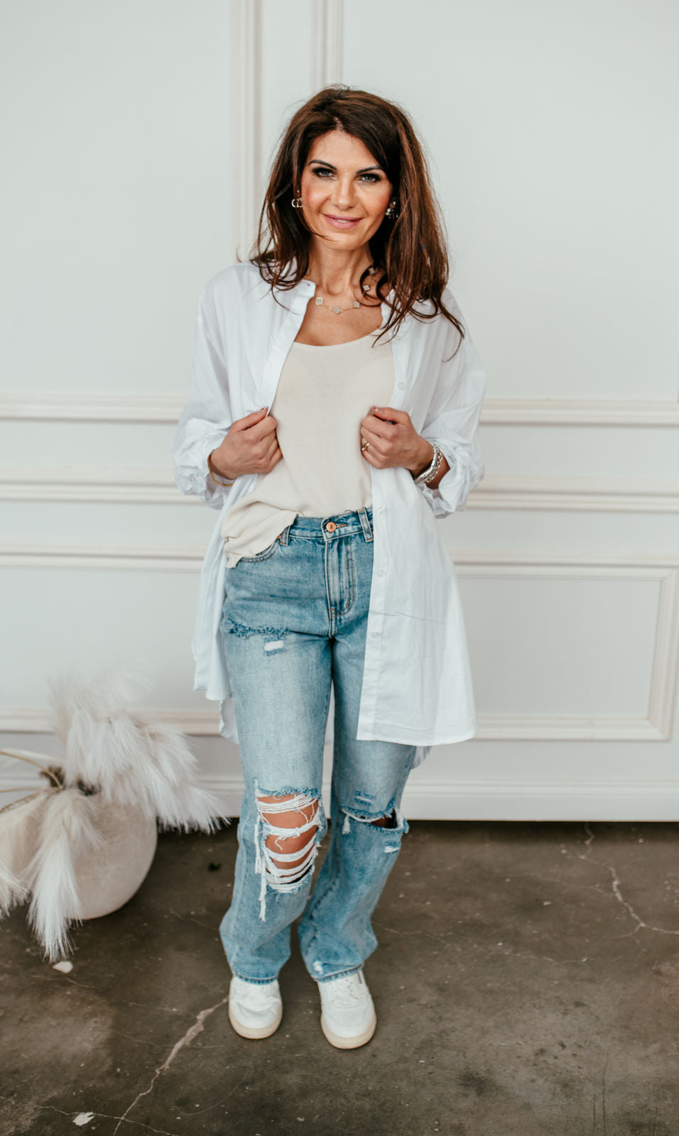 Maxilongbluse Baumwolle "SERENA"