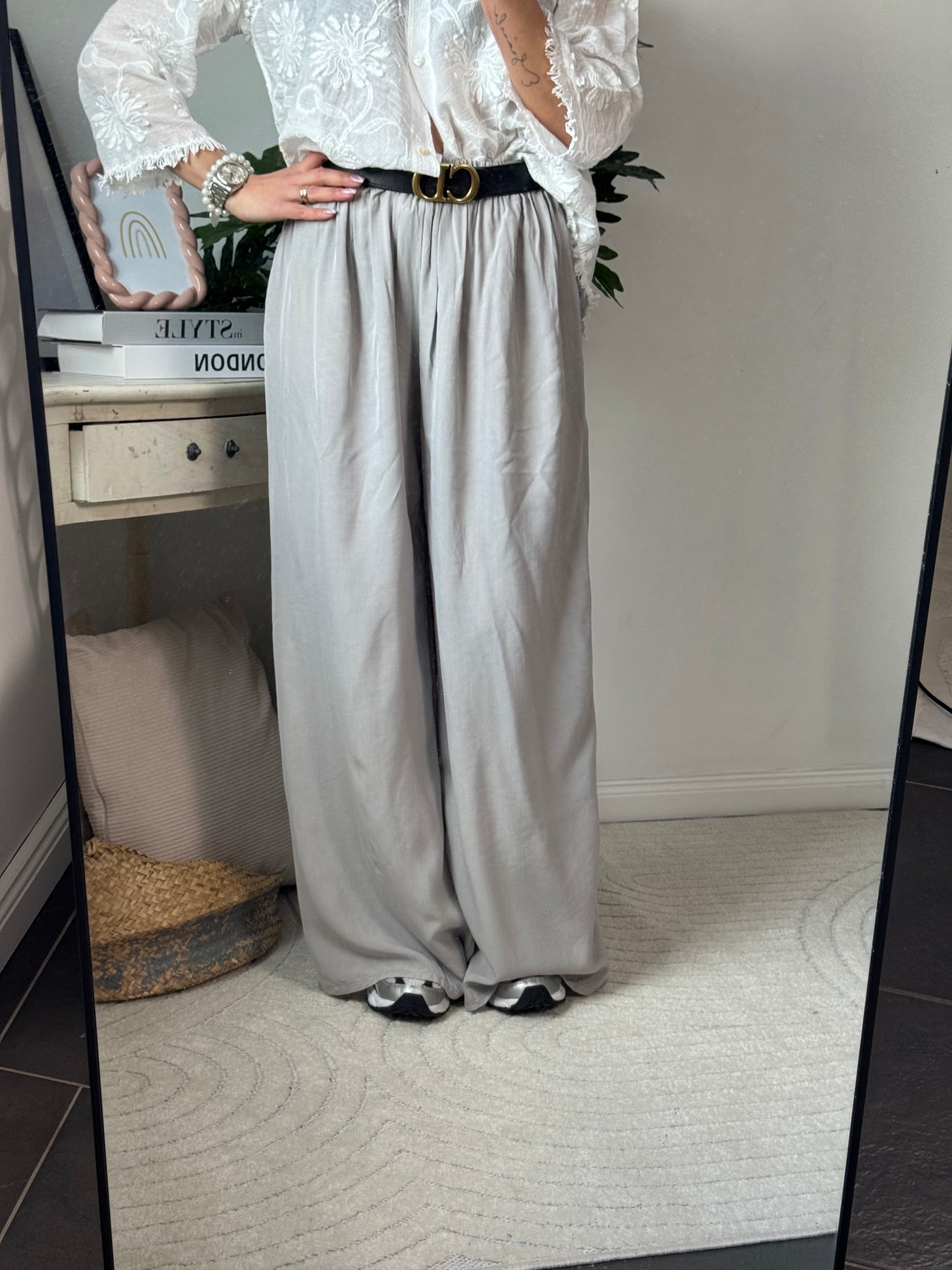 Feine Hose grau "LIVIA"