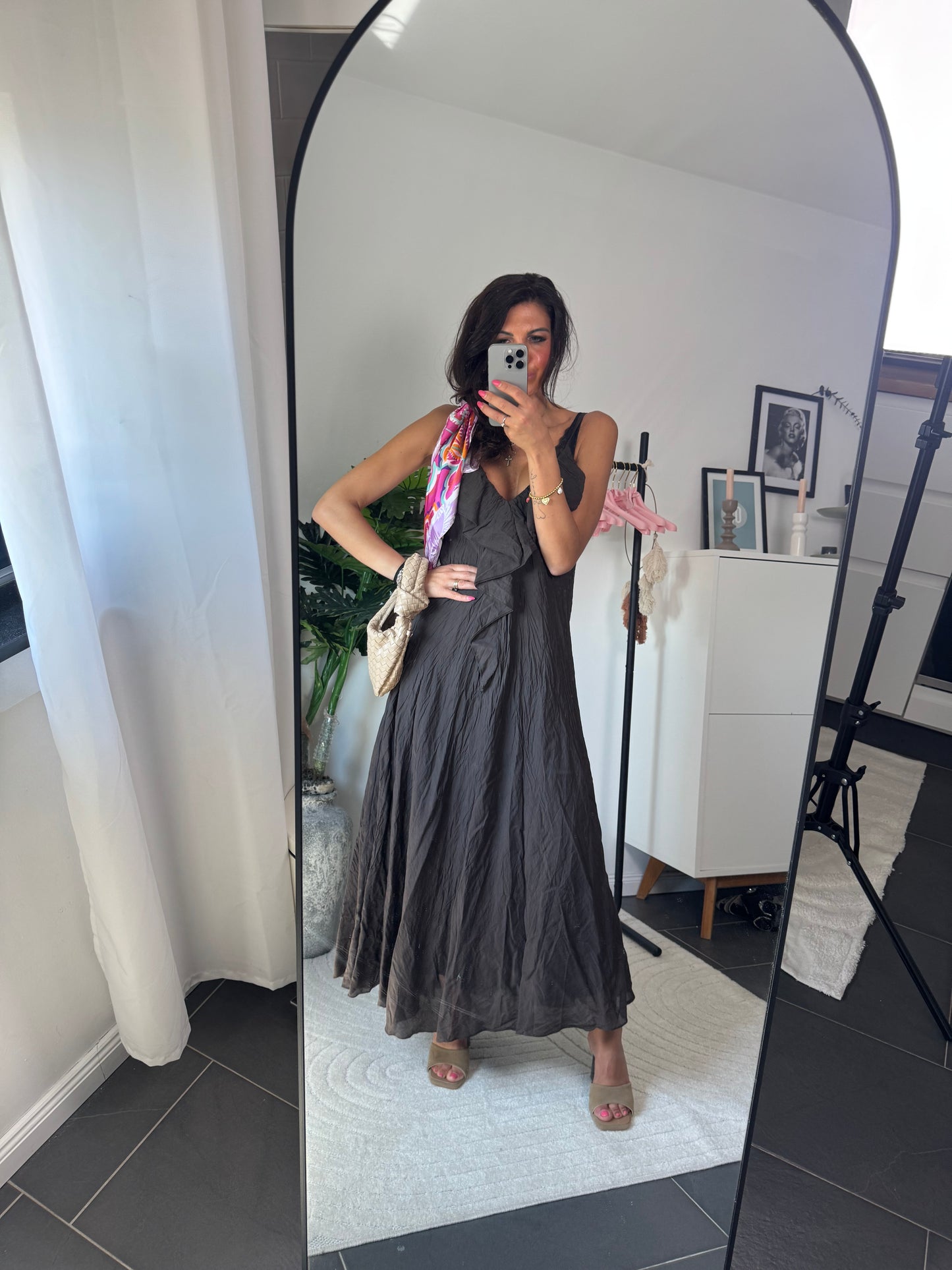 Langes Kleid braun "AMALFI"