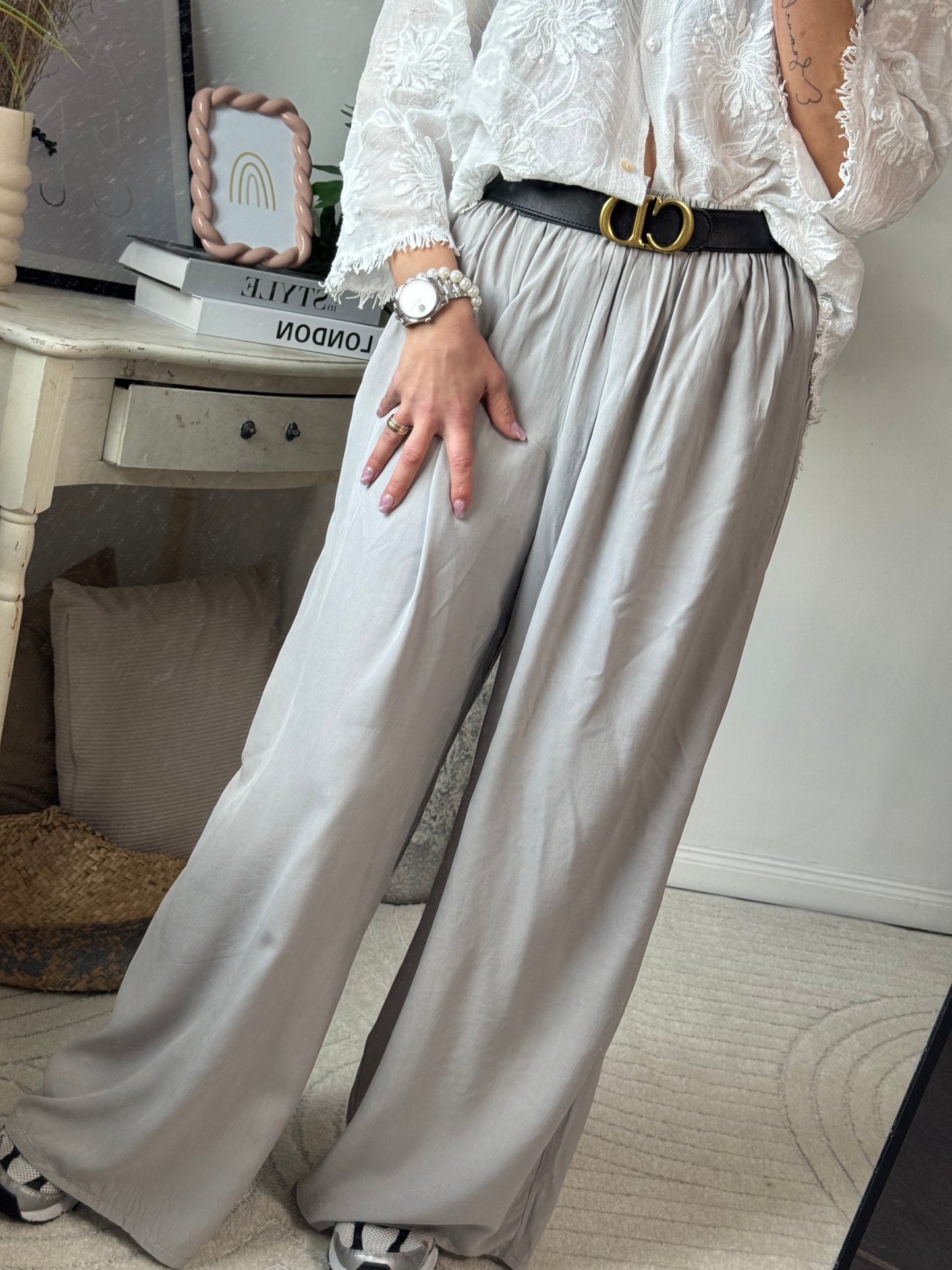 Feine Hose grau "LIVIA"