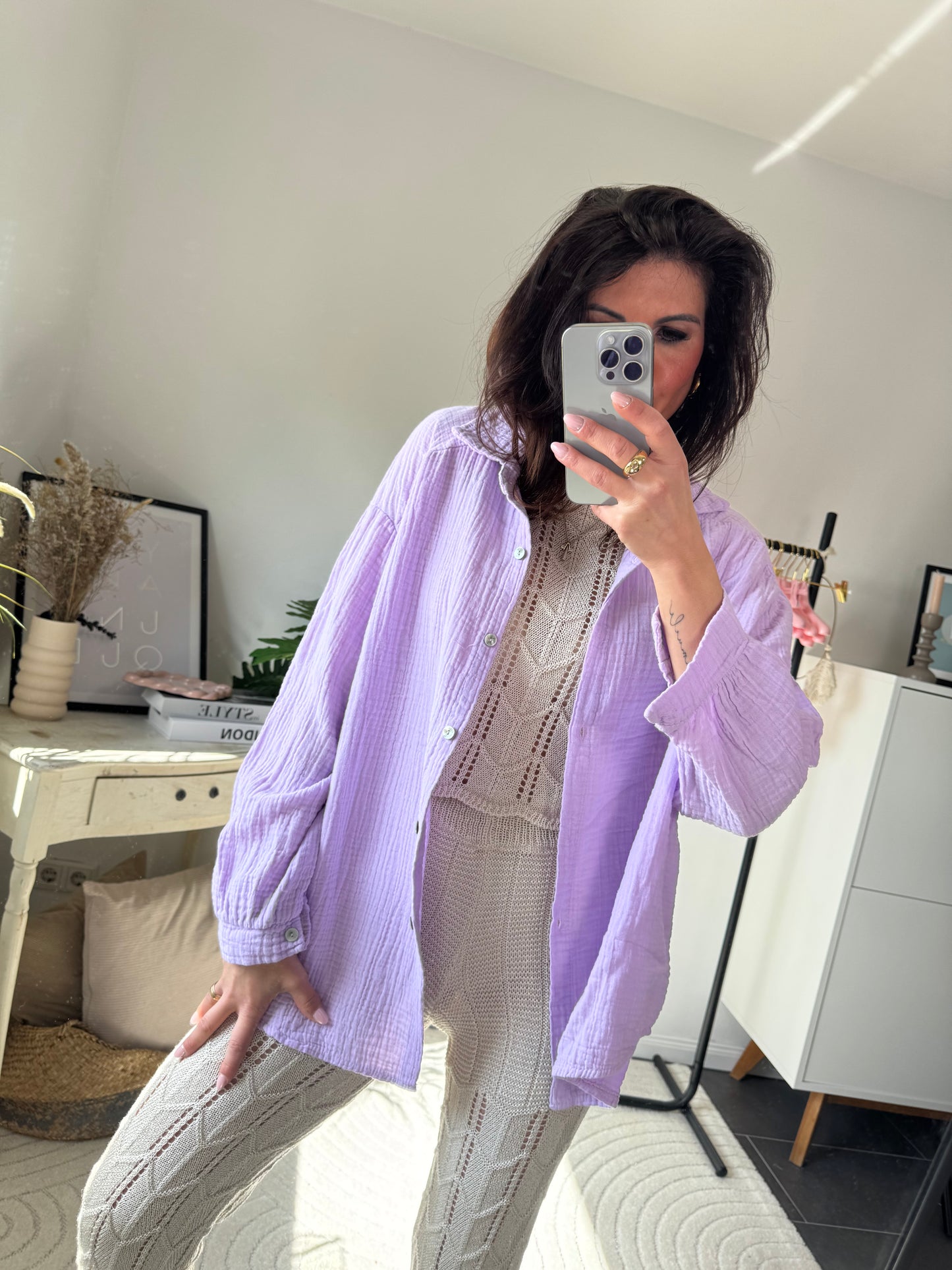 Musselinbluse "LILA BREEZE"