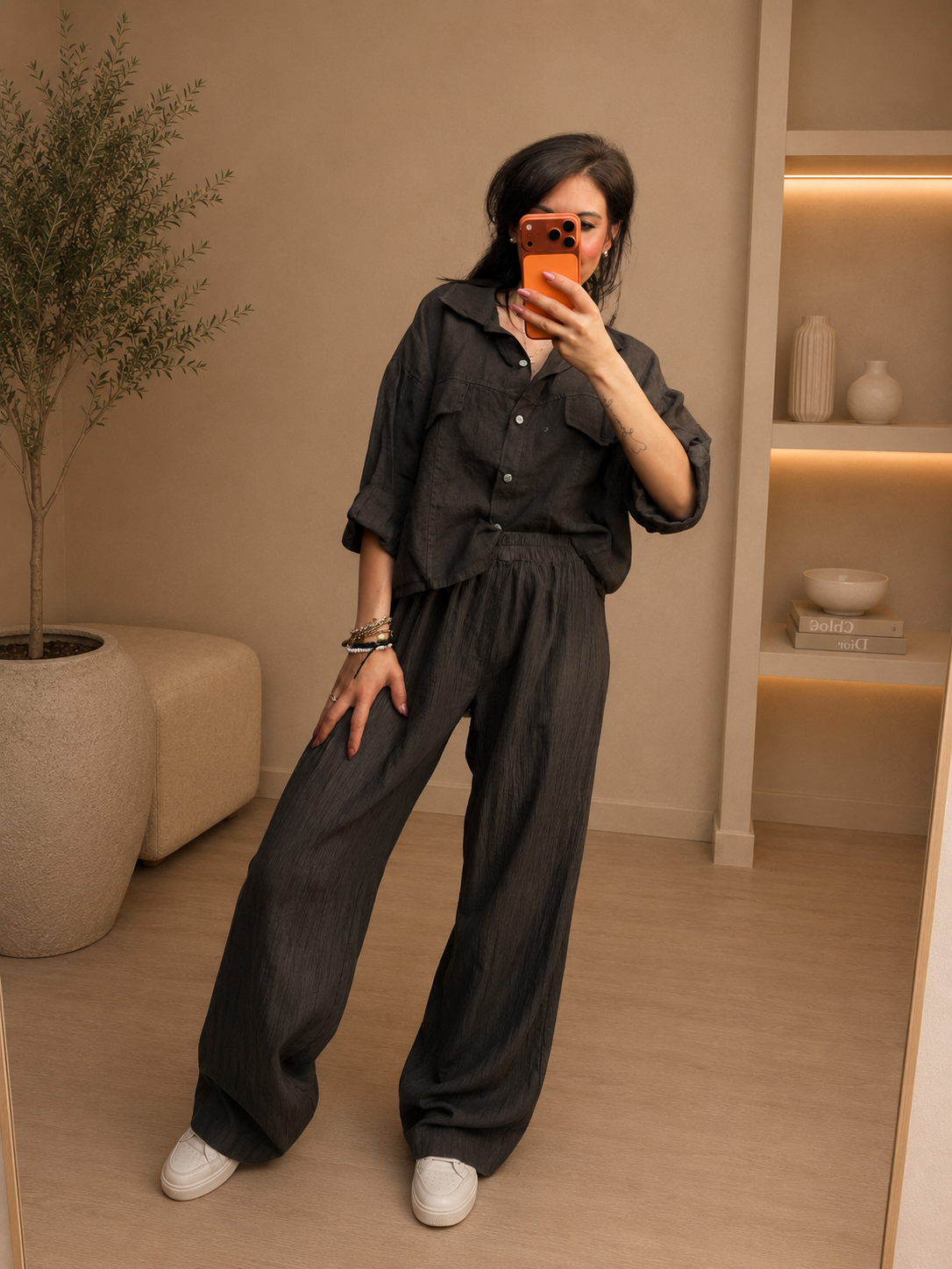 Leinenbluse "Lina Braun "