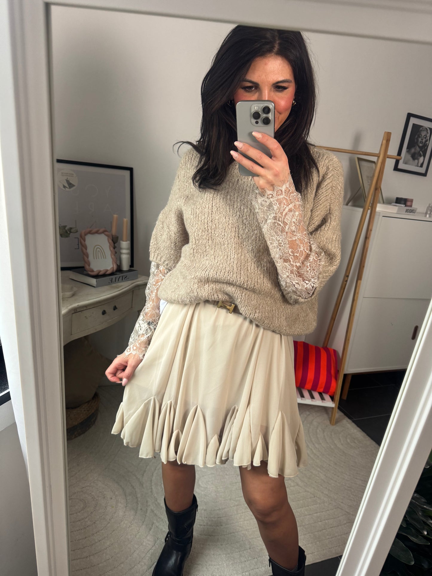 Pullover beige "Perla Romantica"