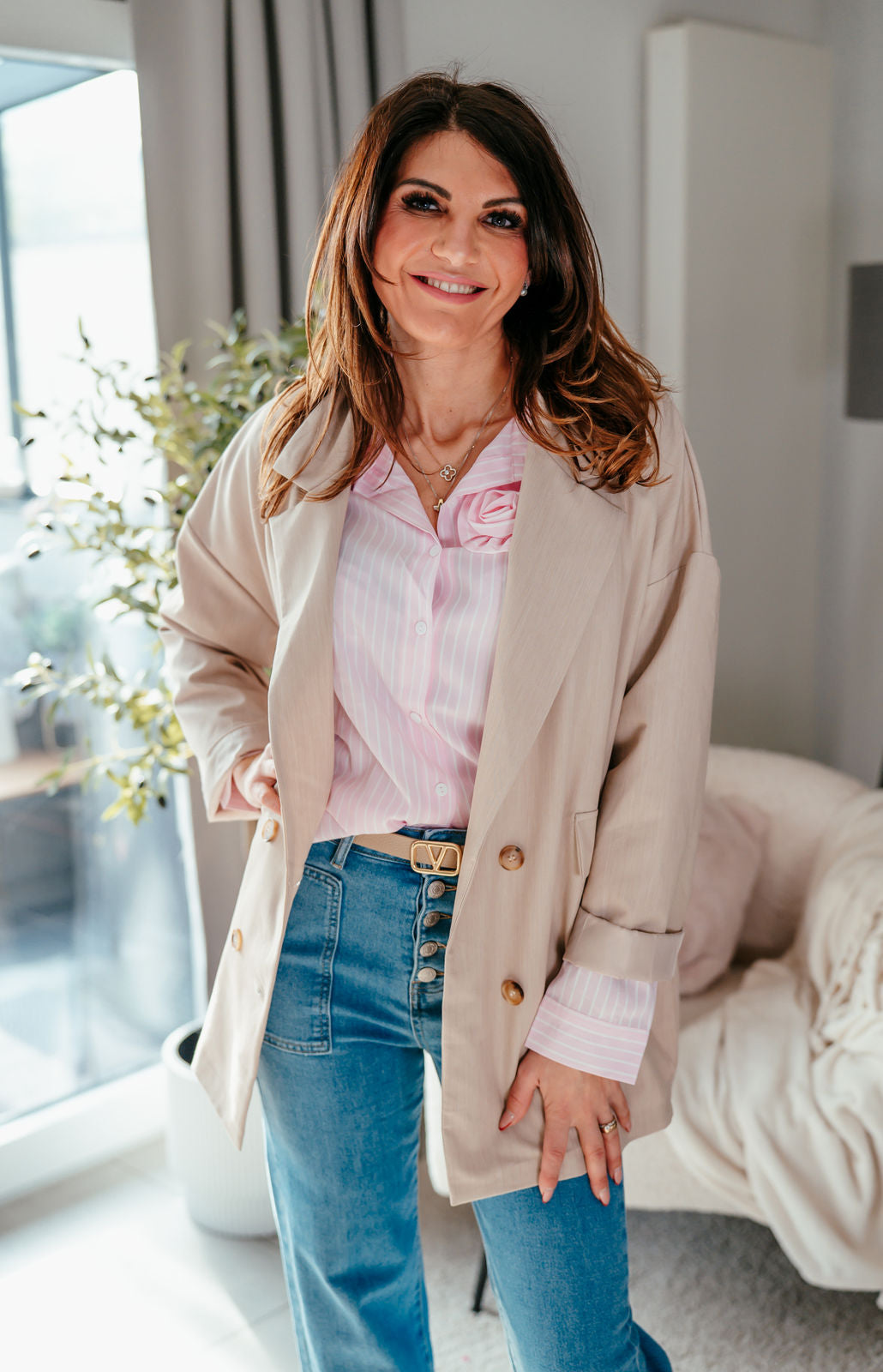 Blazer oversized beige "IVANA"