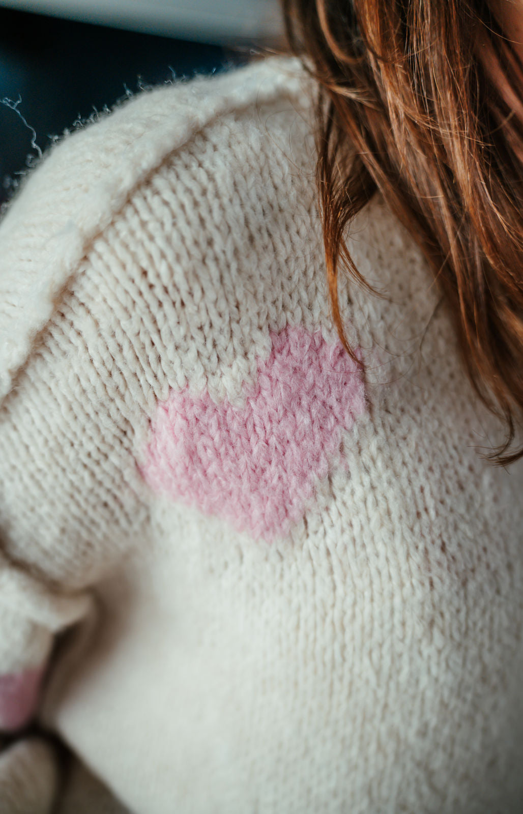 Pullover oversize "CUORI ROSA"