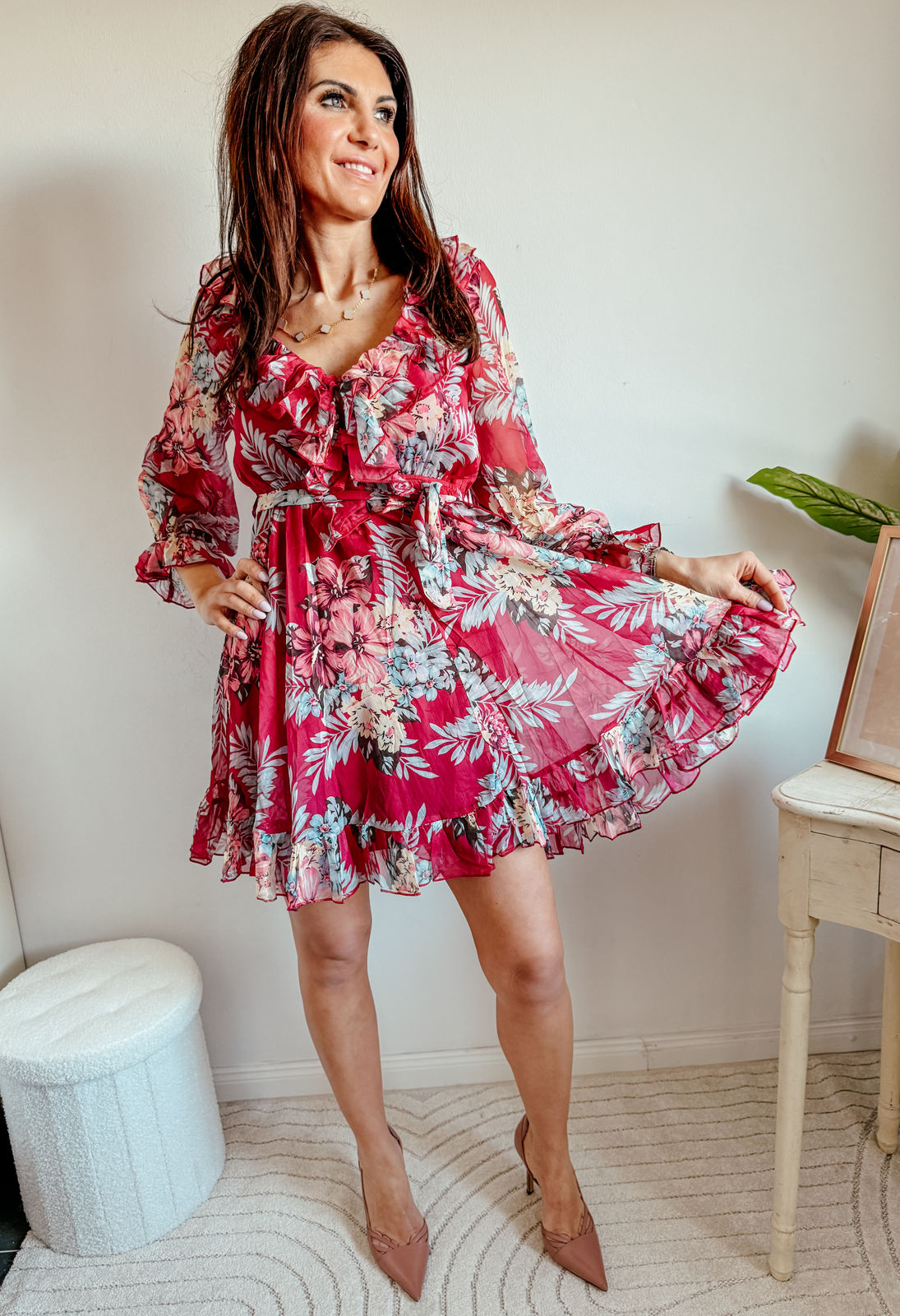 Feines Kleid "ELENORA" Pink