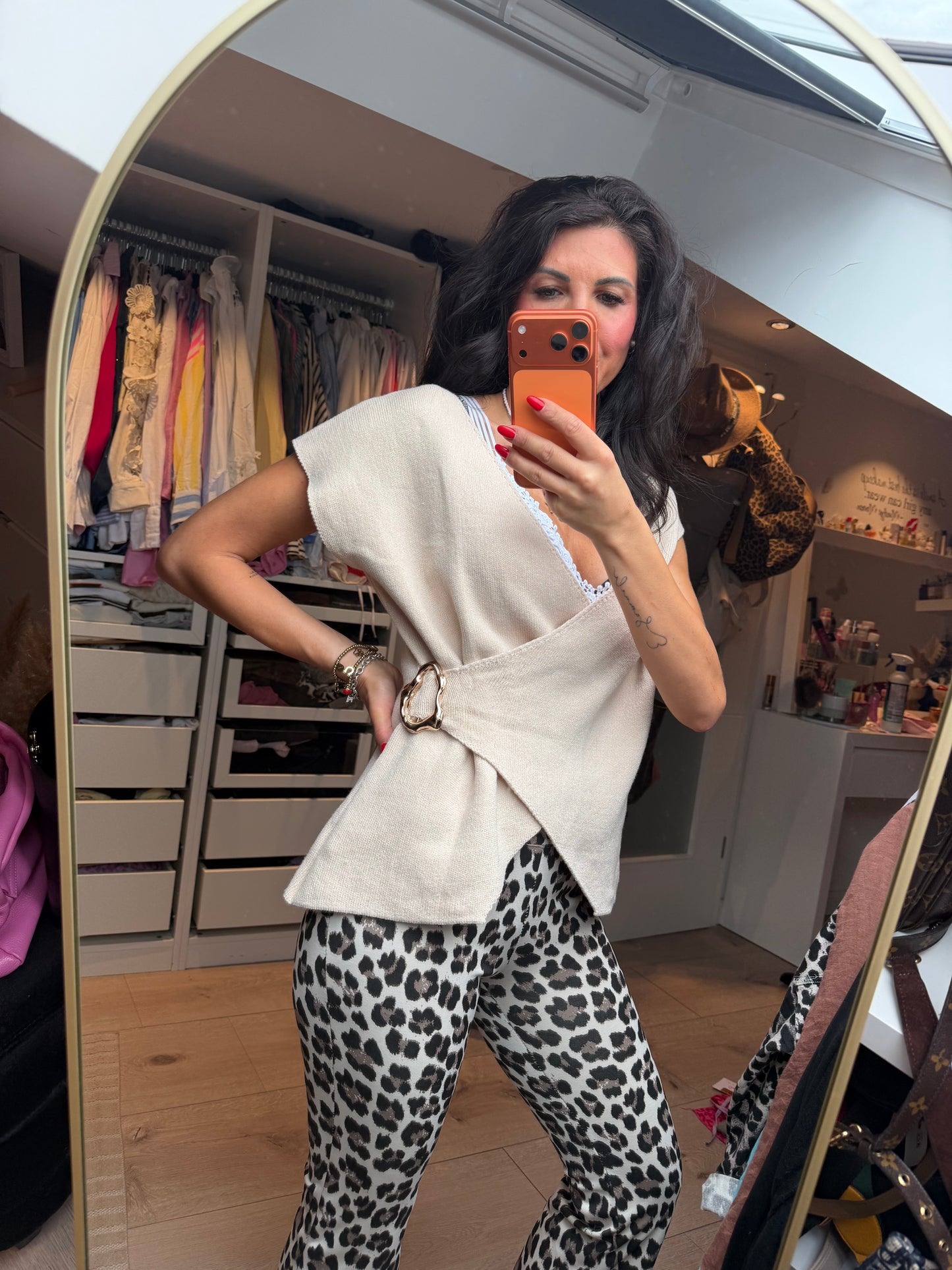 Top “Avvolto beige"