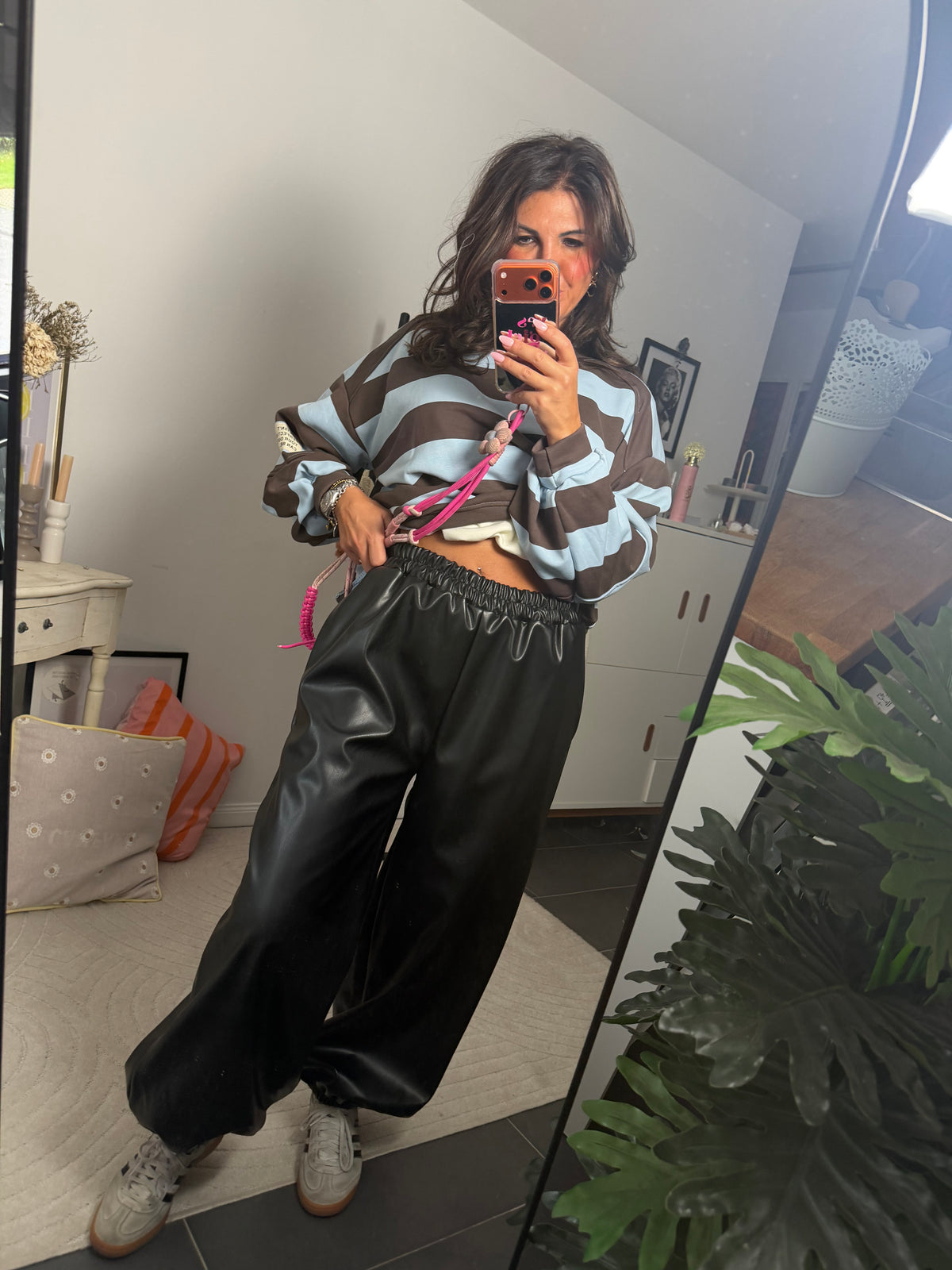 Lederoptik Hose "Bologna"