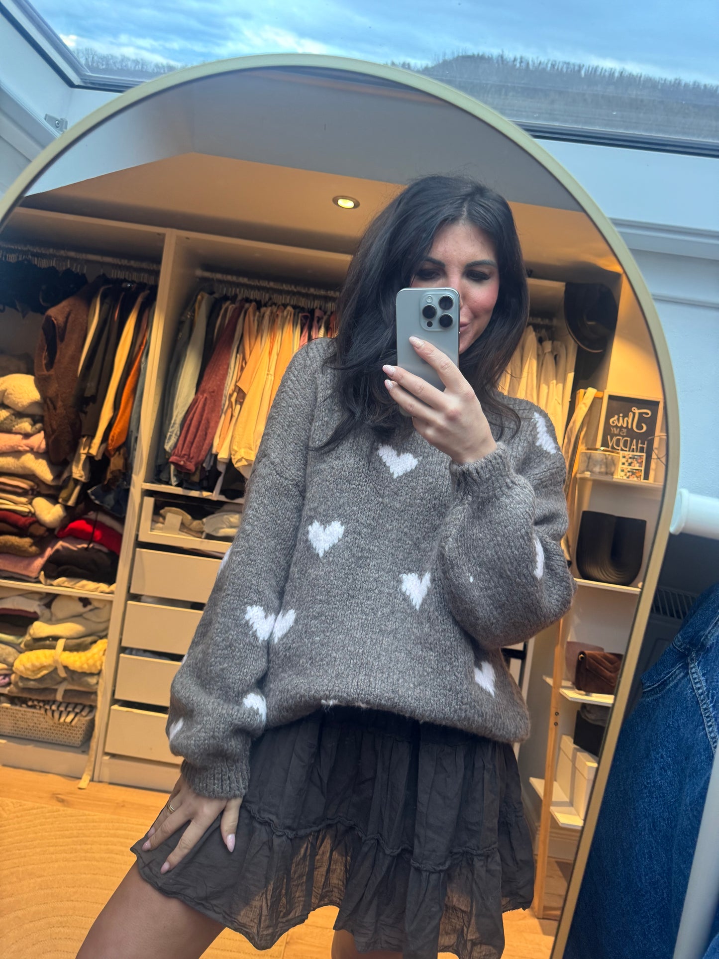 Pullover taupe  "Amore"