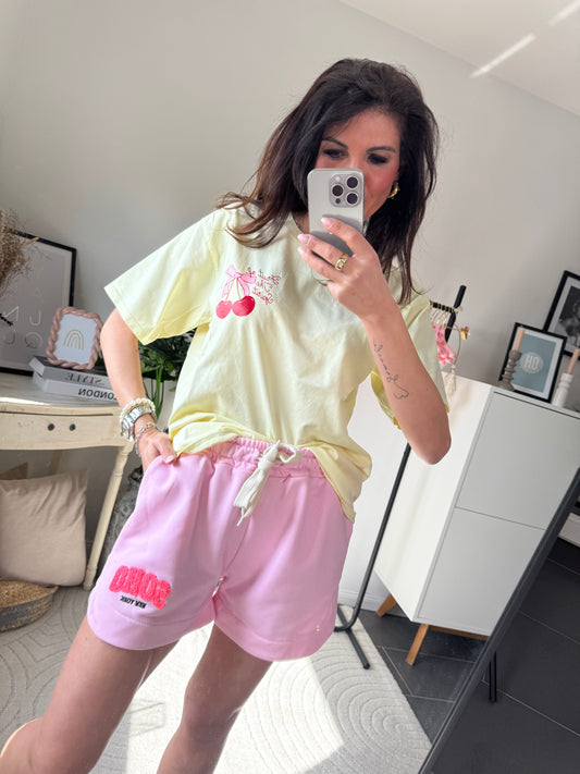Shorts rosa "SOHO VIBES"