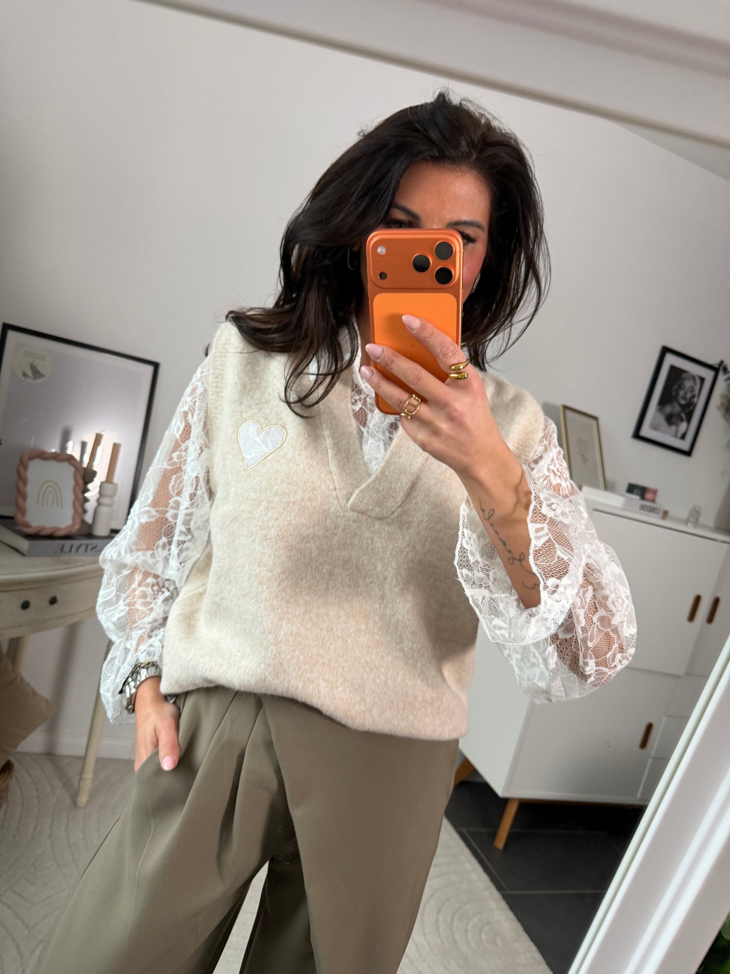 Pullover "Eleganza Pizzo Crema"