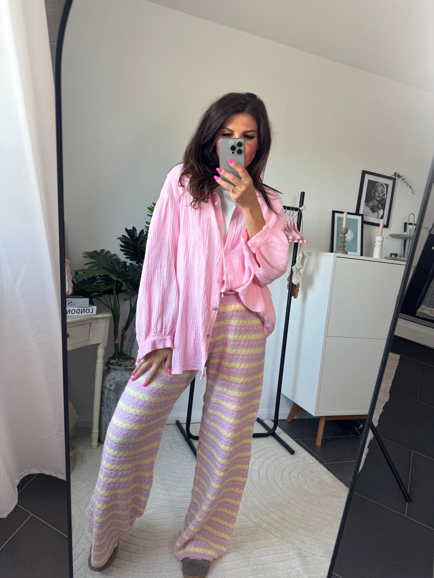 Hose Strick rosa "Ravello"