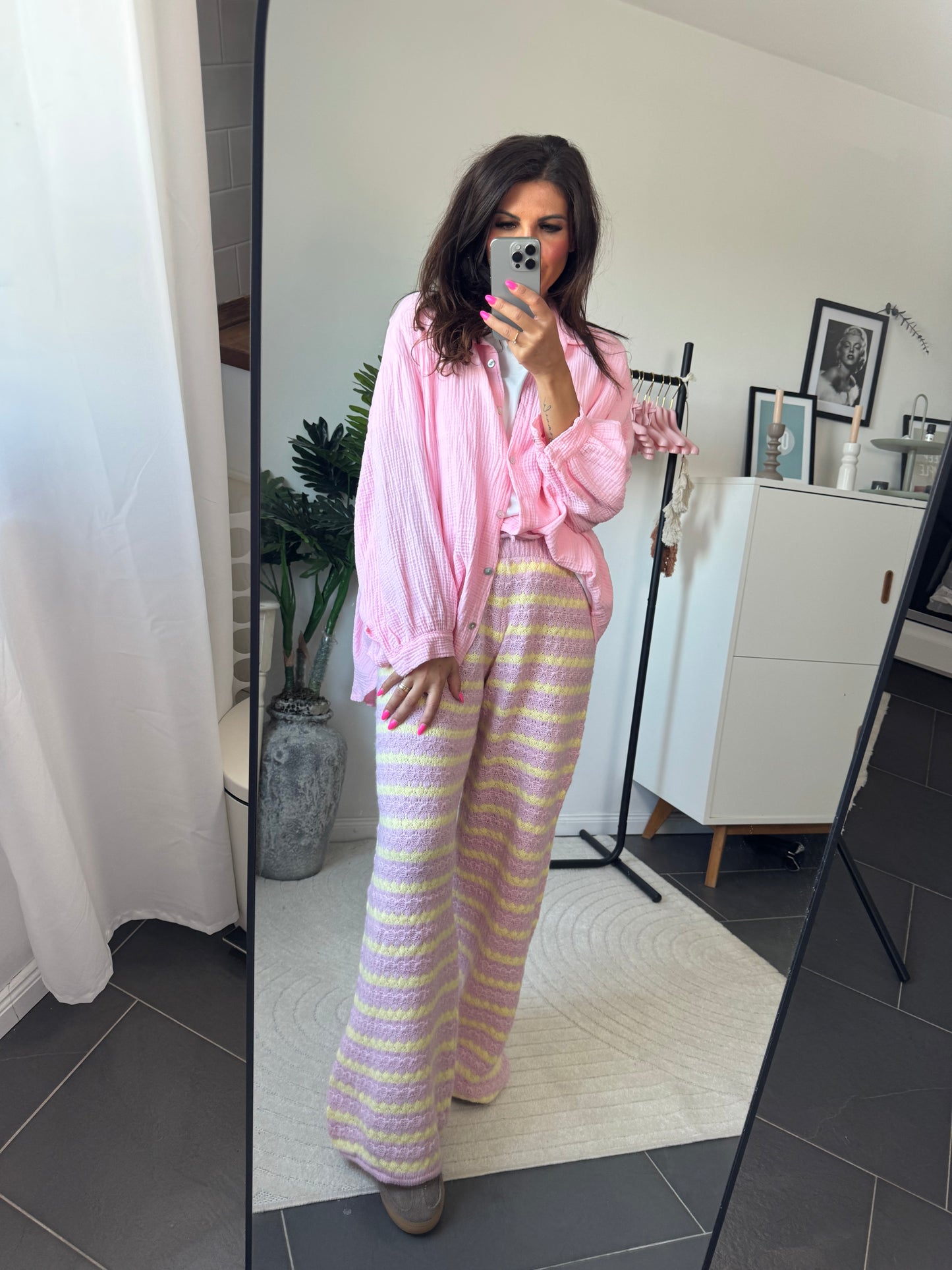 Hose Strick rosa "Ravello"