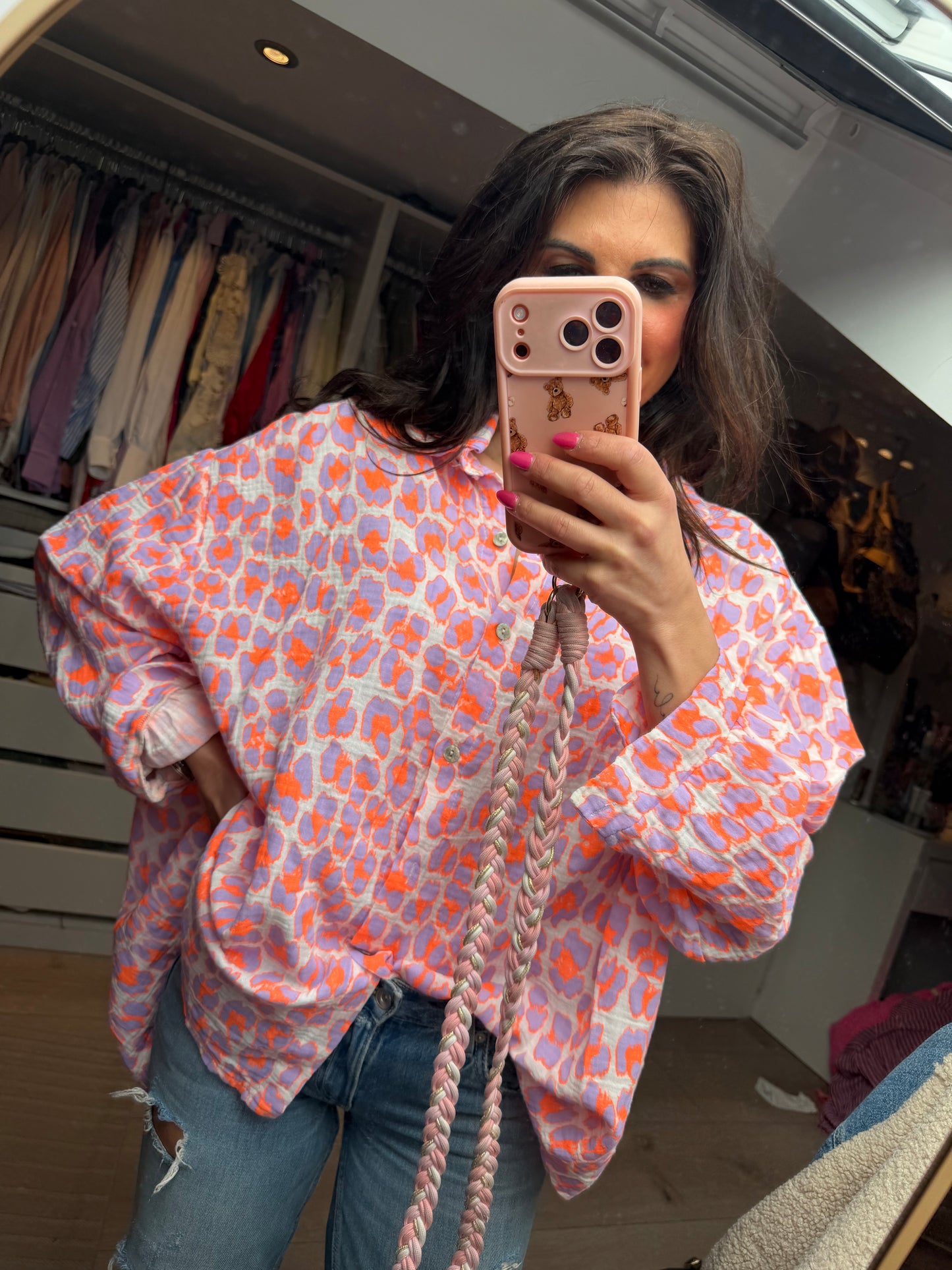 Musselinbluse "Leo Arancia"