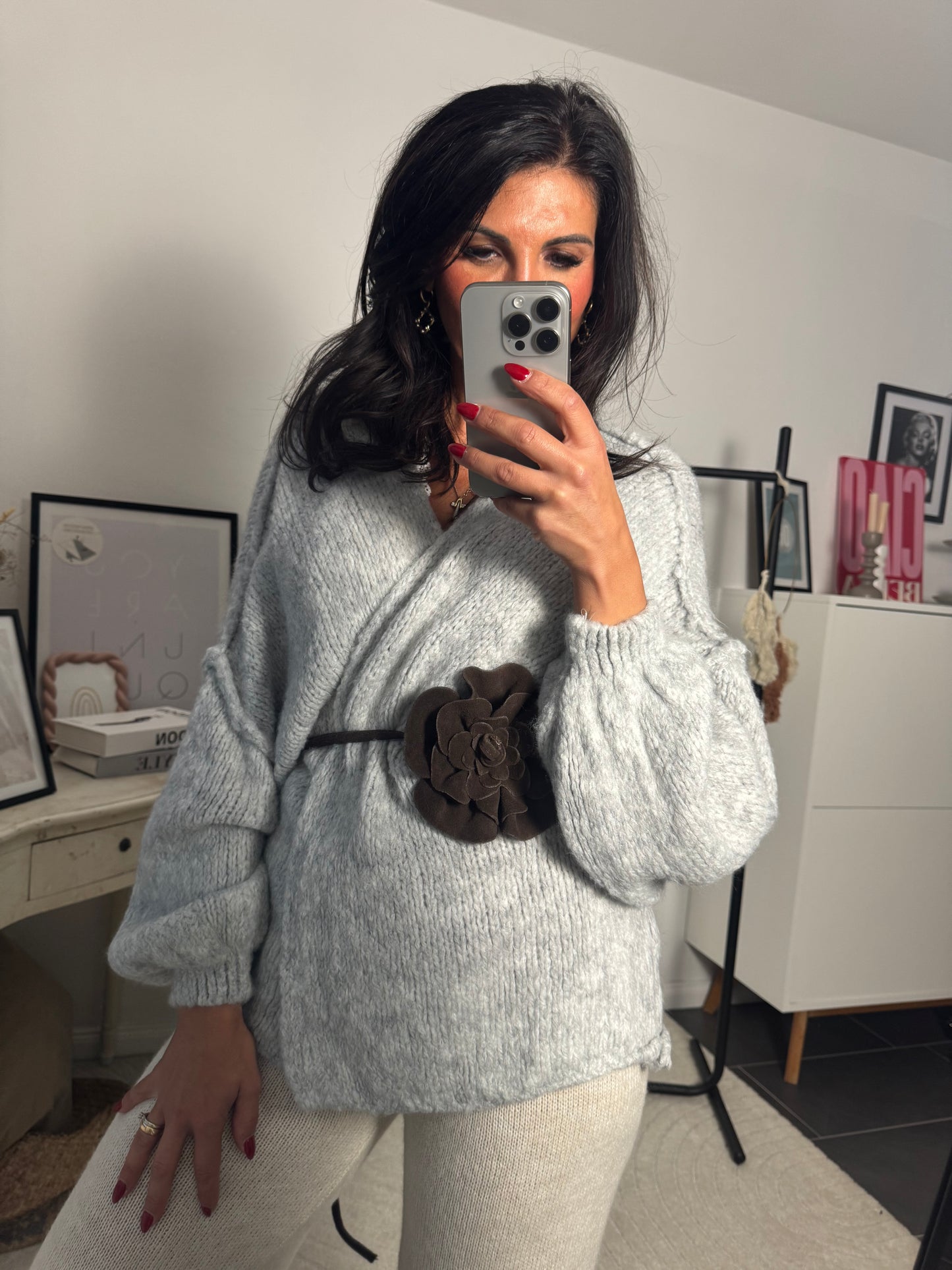 Blumengürtel braun "Vintage Rose"