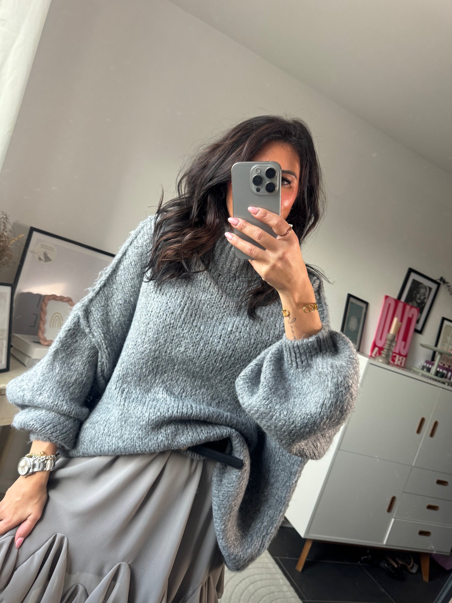 Pullover oversize "Grigio Cozy"