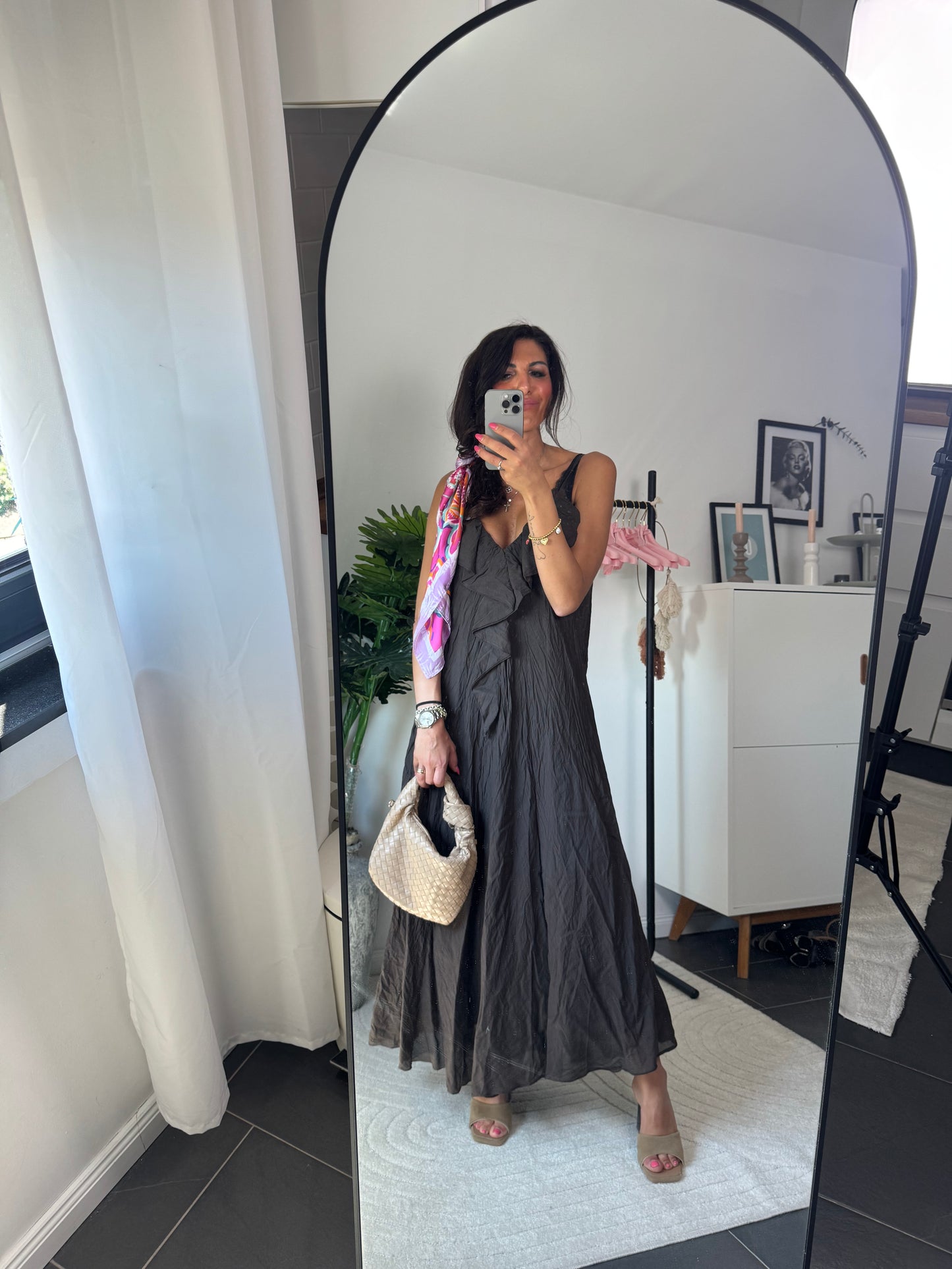 Langes Kleid braun "AMALFI"