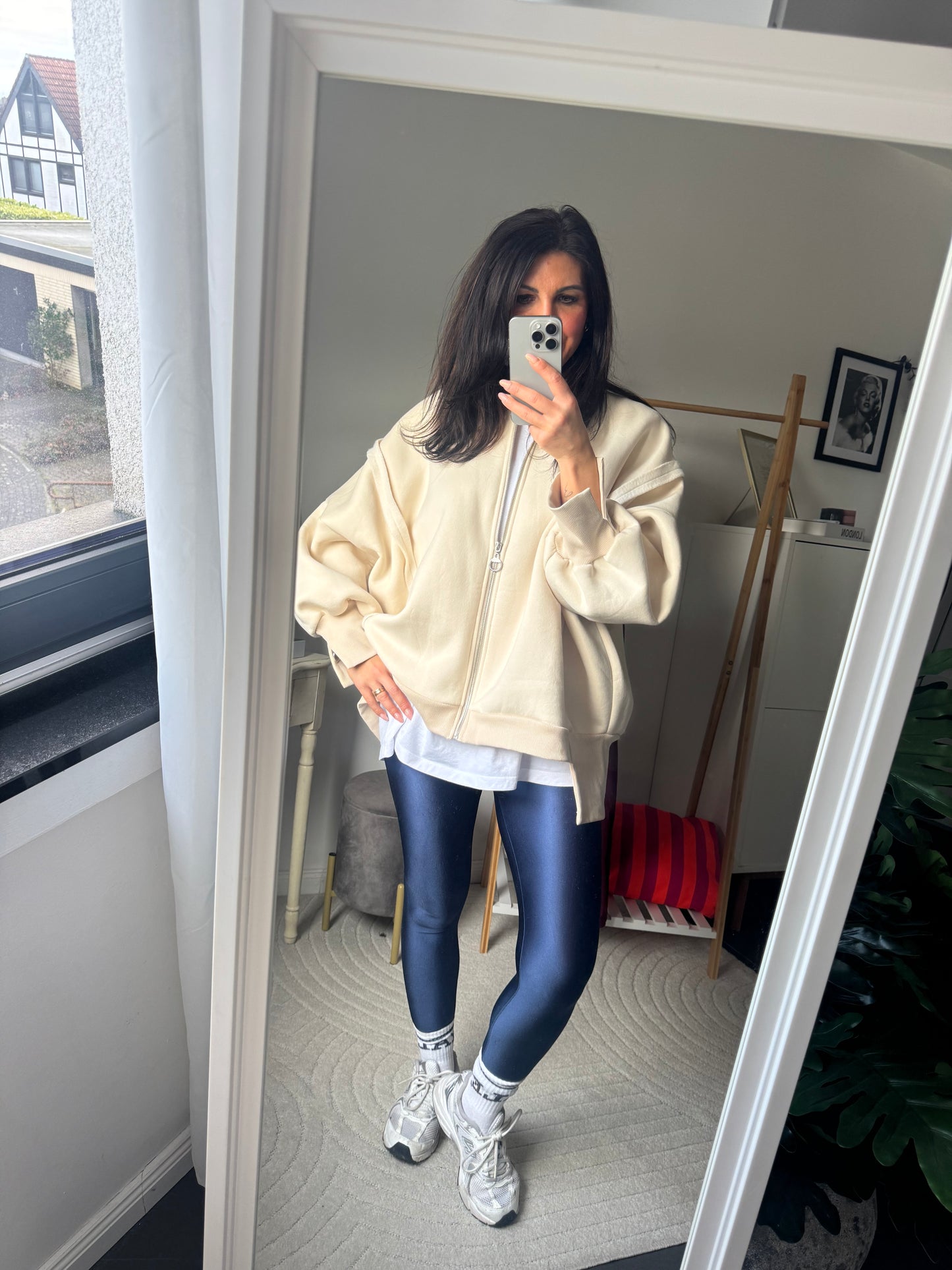 Cardigan crema "Dolce Vita Zip"