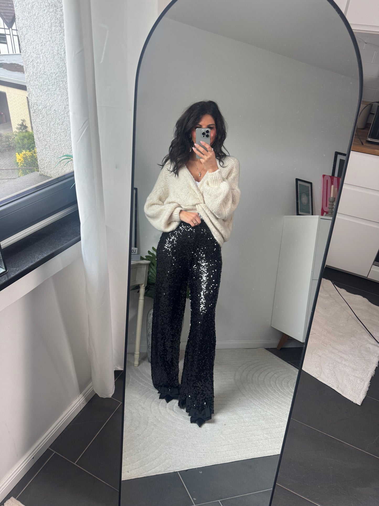 Hose "Palazzo Sparkle Nero"