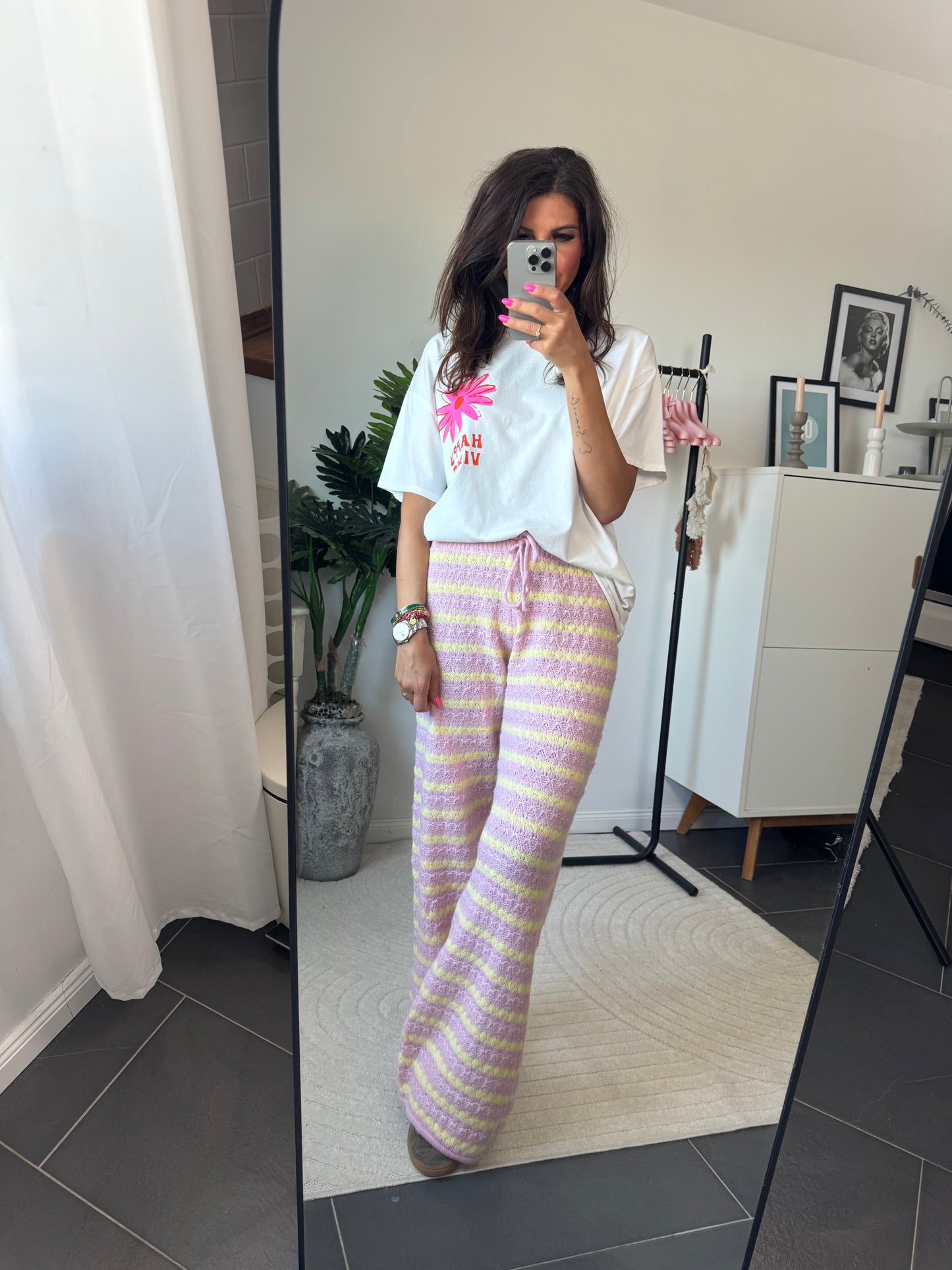 Hose Strick rosa "Ravello"