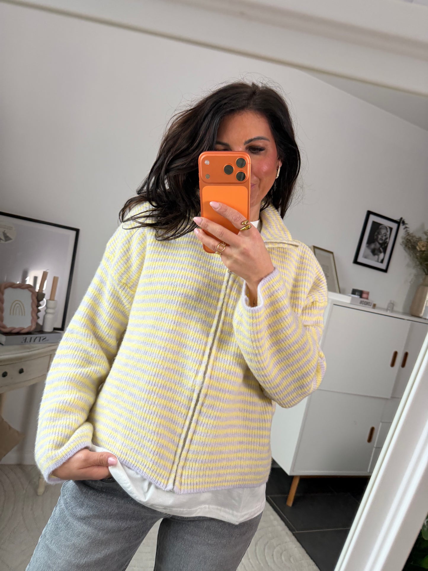 Cardigan Zipper "Alba gialla"
