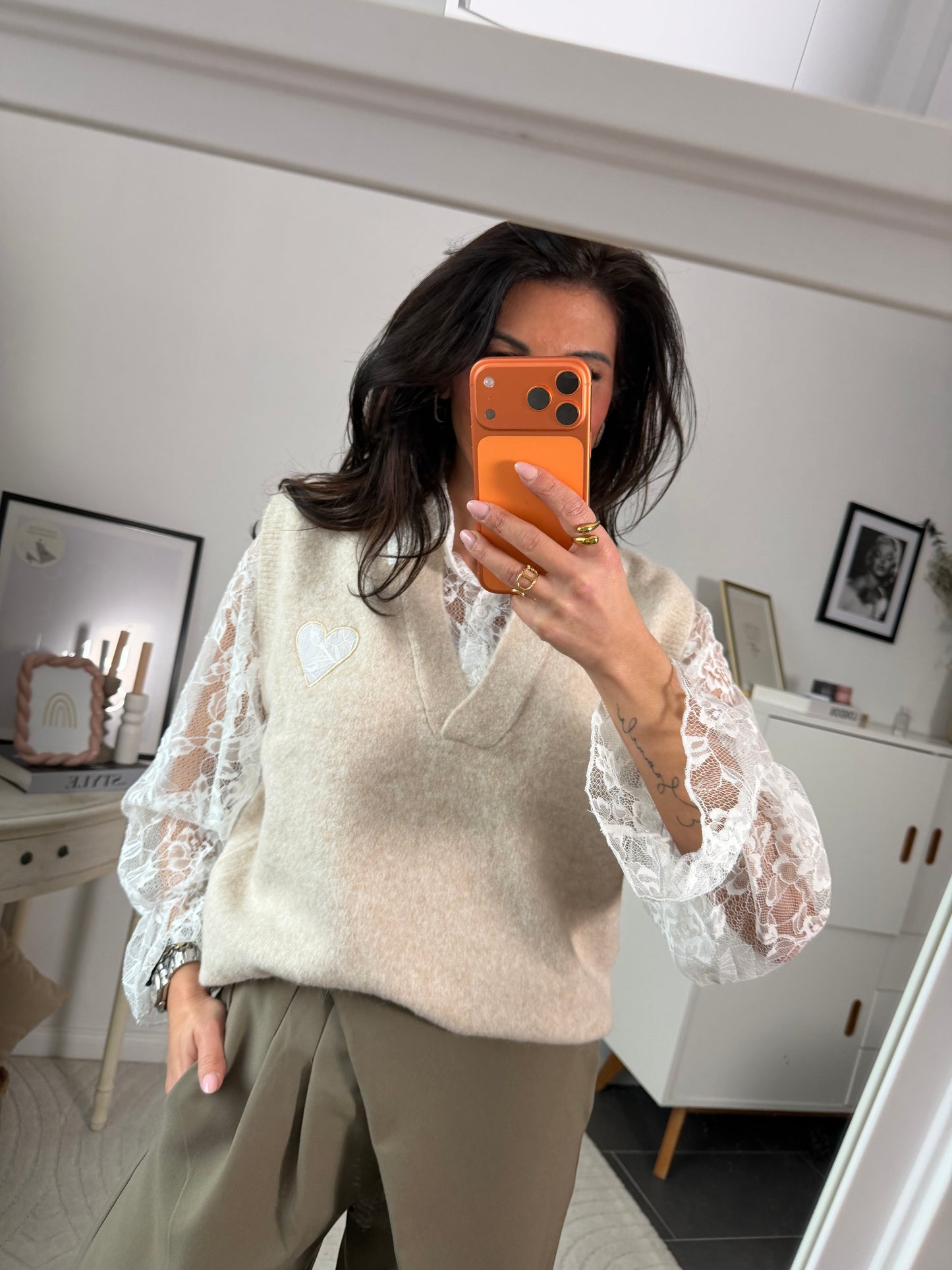 Pullover "Eleganza Pizzo Crema"