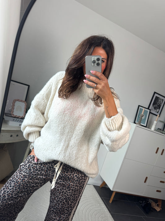 Pullover cremeweiß kurz "Riccione"