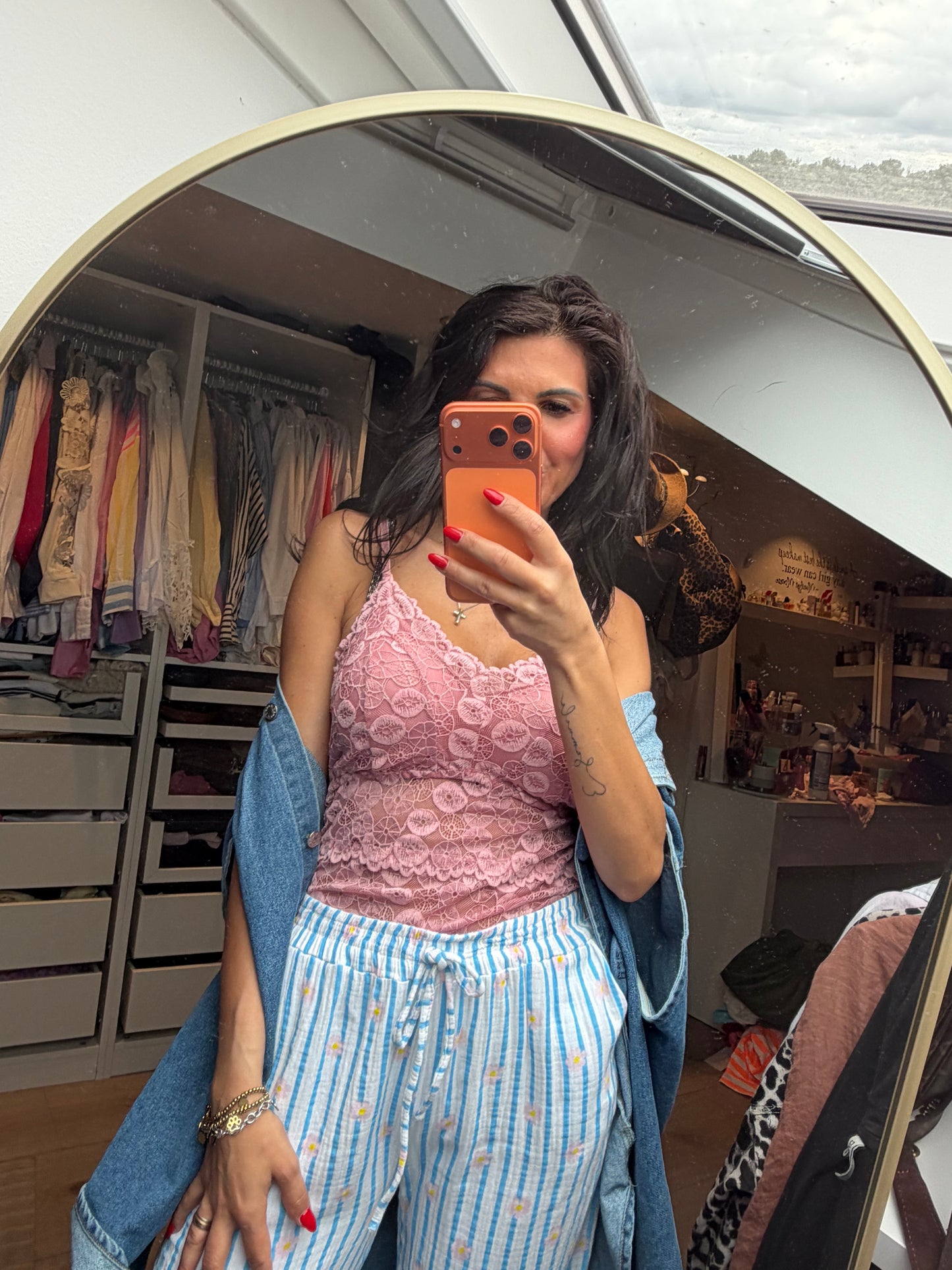 Top "Lace Comfort rosa"