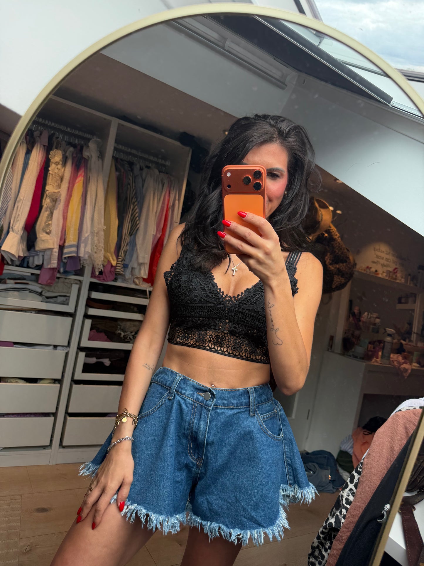 Top schwarz "Ibiza Lace Bralette"