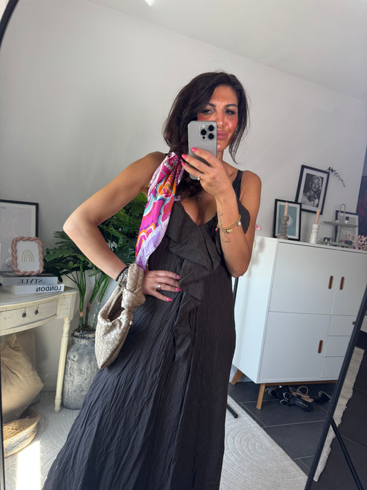 Langes Kleid braun "AMALFI"