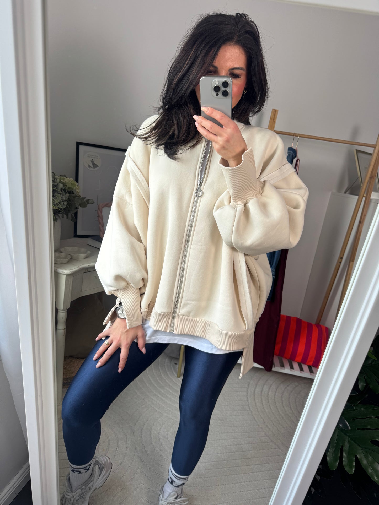 Cardigan crema "Dolce Vita Zip"