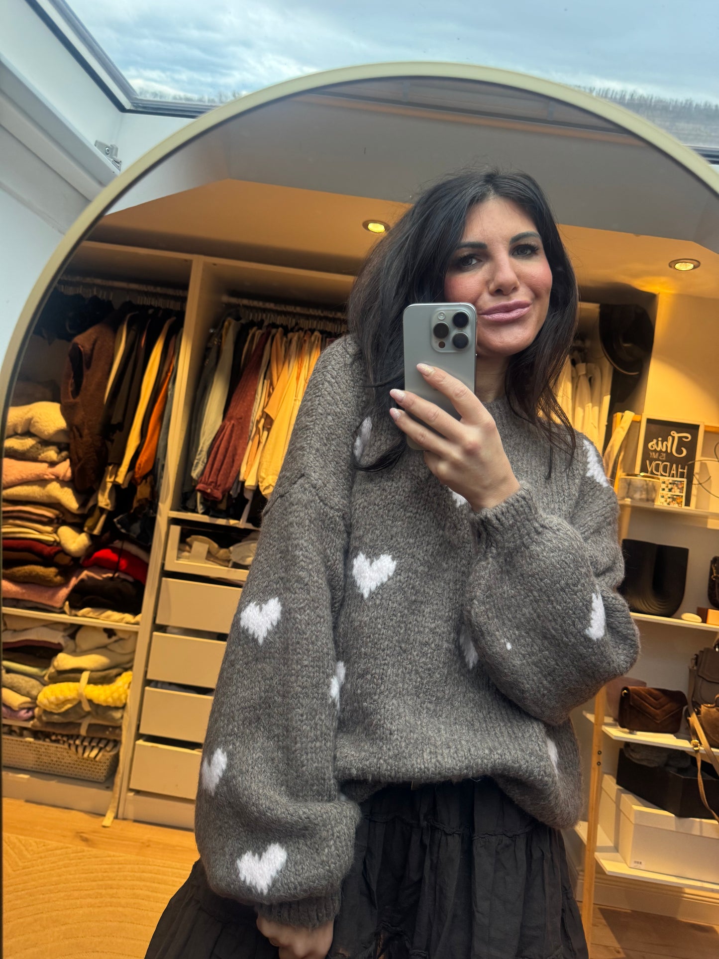 Pullover taupe  "Amore"