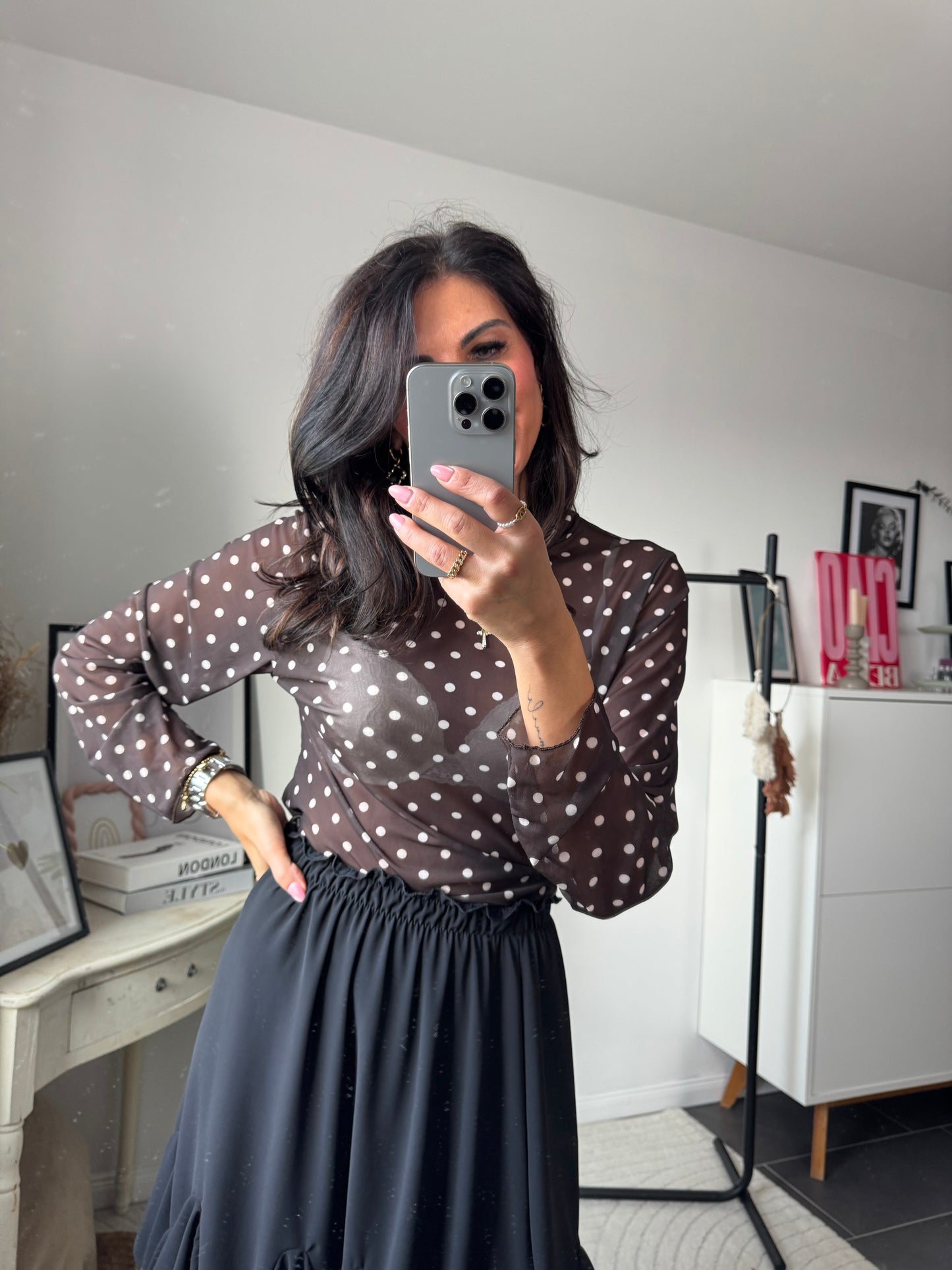 transparente braune Bluse 