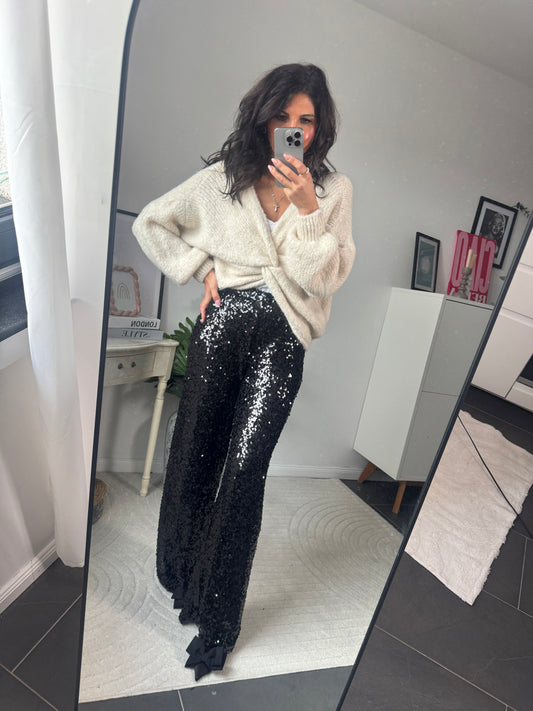 Hose "Palazzo Sparkle Nero"